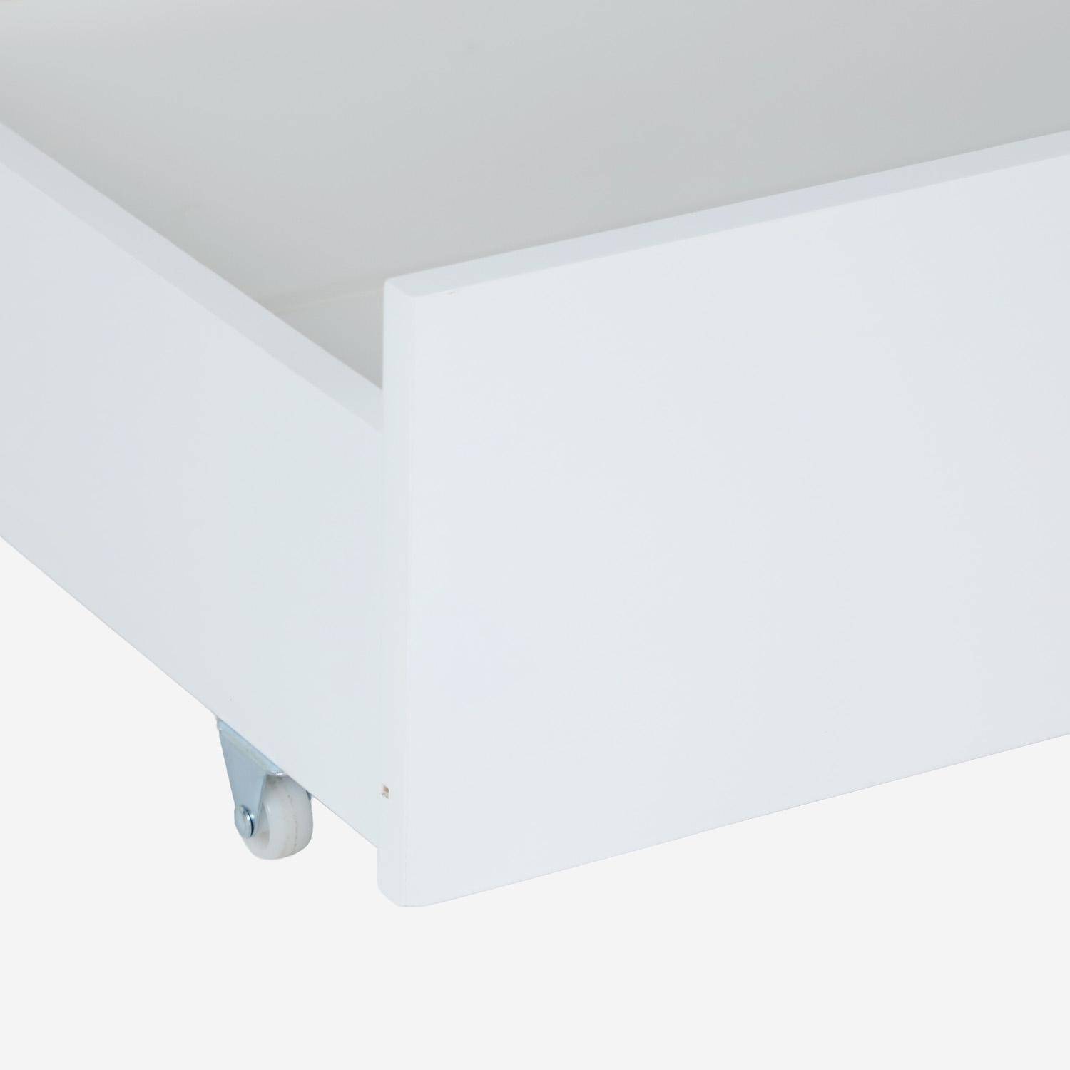 Cajón cama infantil madera de pino, set de 2, Tiroir rangement de lit x2, Blanco, 95x60x20 cm,sweeek,Photo3