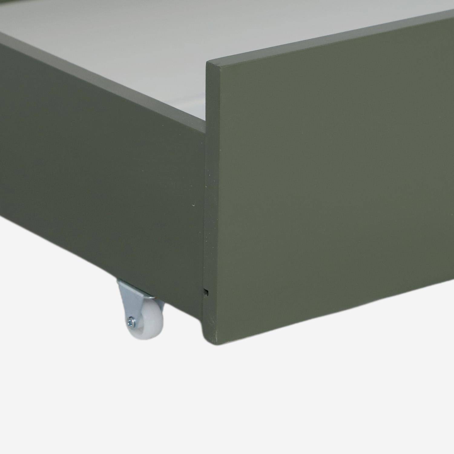 Cajón cama infantil madera de pino, set de 2, Tiroir rangement de lit x2, Verde, 95x60x20 cm,sweeek,Photo3