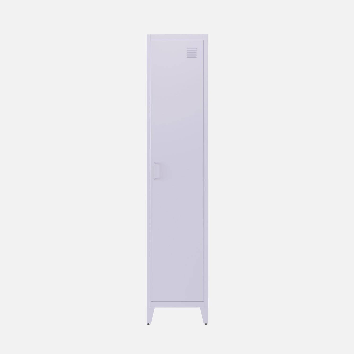 Industriële metalen kast 4 vakken 1 deur lila L 38 x B 38 x H 180 cm - Soho Photo4
