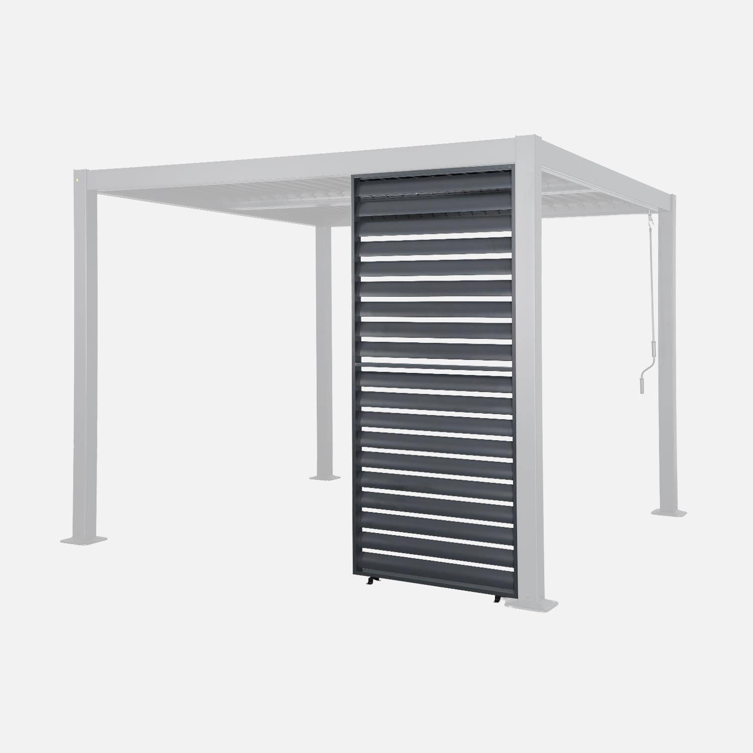 Panel para pérgola bioclimática de aluminio de 1m Antracita - 90.7x10x208.8 cm,sweeek,Photo2
