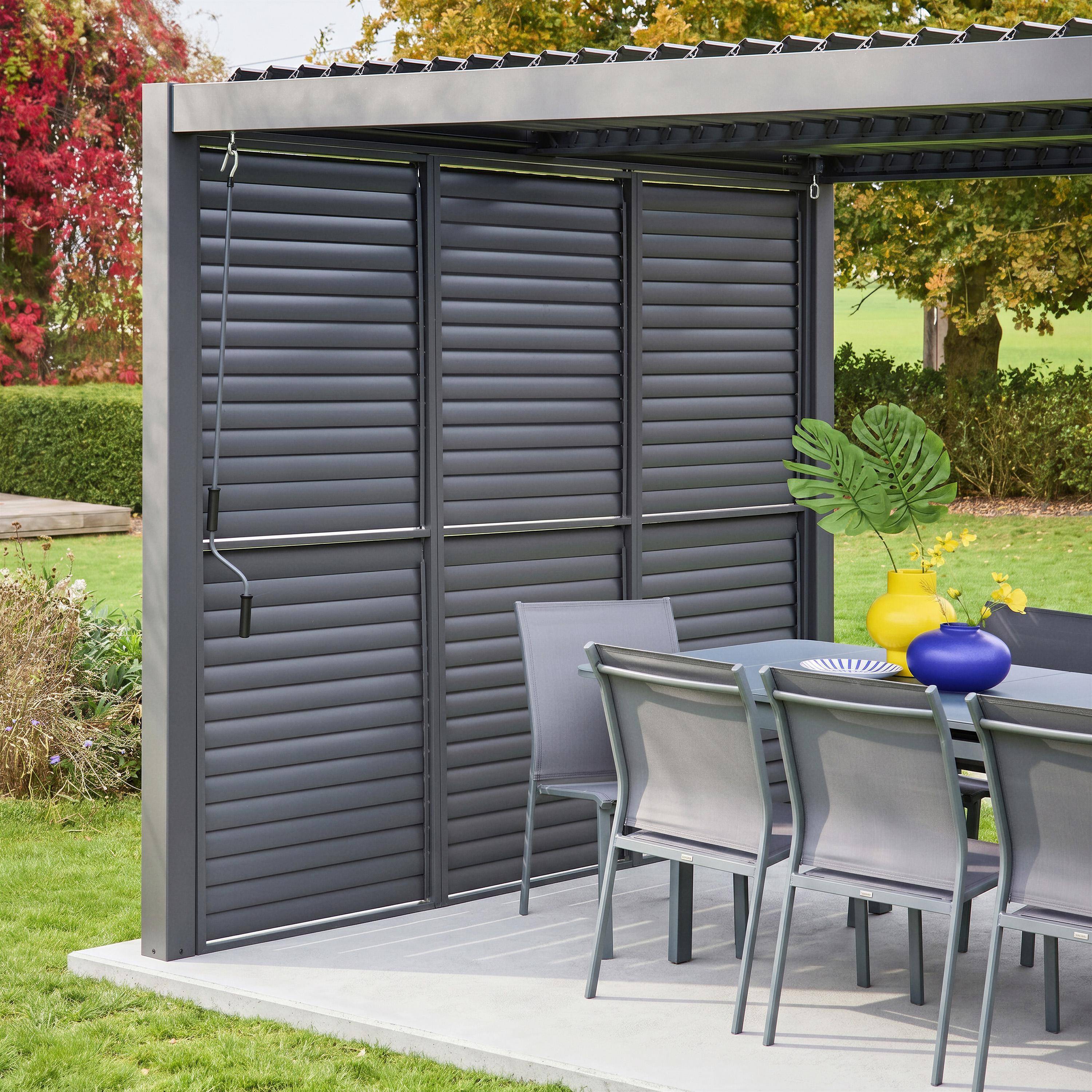 Persiana com lâminas ajustáveis 1m para pérgola bioclimática de alumínio Antracite - 90.7x10x208.8 cm,sweeek,Photo1