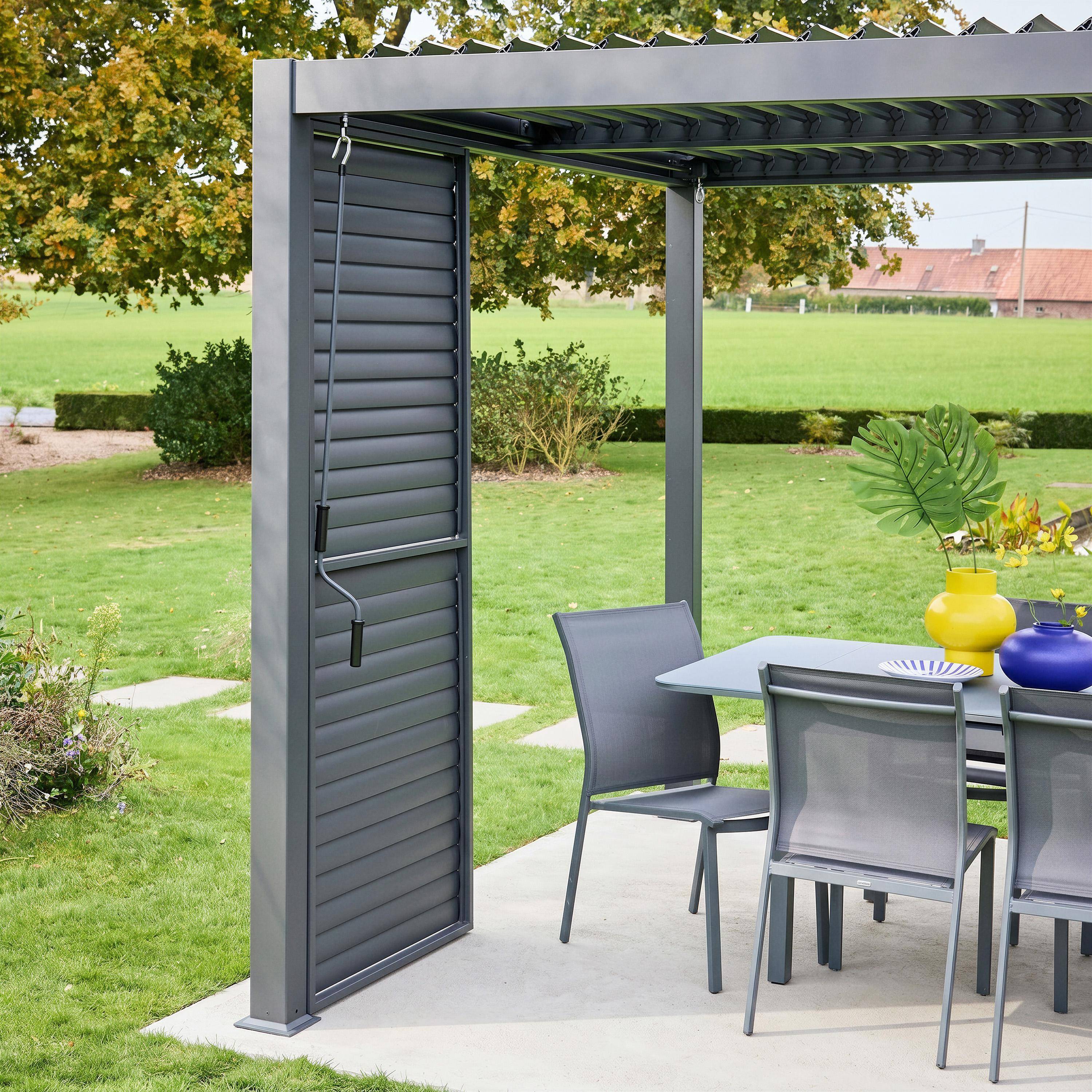 Persiana com lâminas ajustáveis 1m para pérgola bioclimática de alumínio Antracite - 90.7x10x208.8 cm Photo4