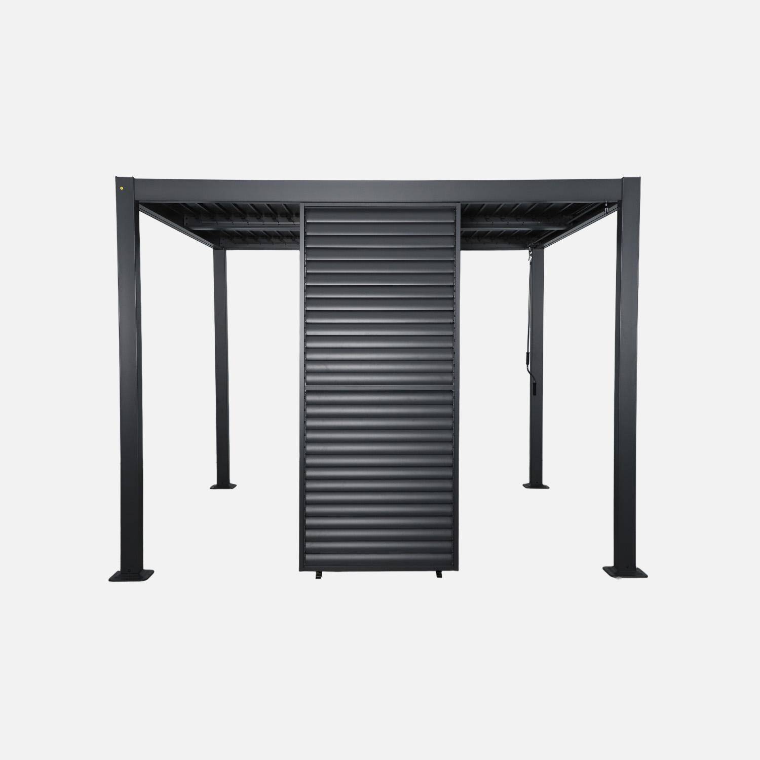 Persiana con lamelle orientabili 100cm per pergola bioclimatica in alluminio Palace Antracite - 90.7x10x208.8 cm,sweeek,Photo6