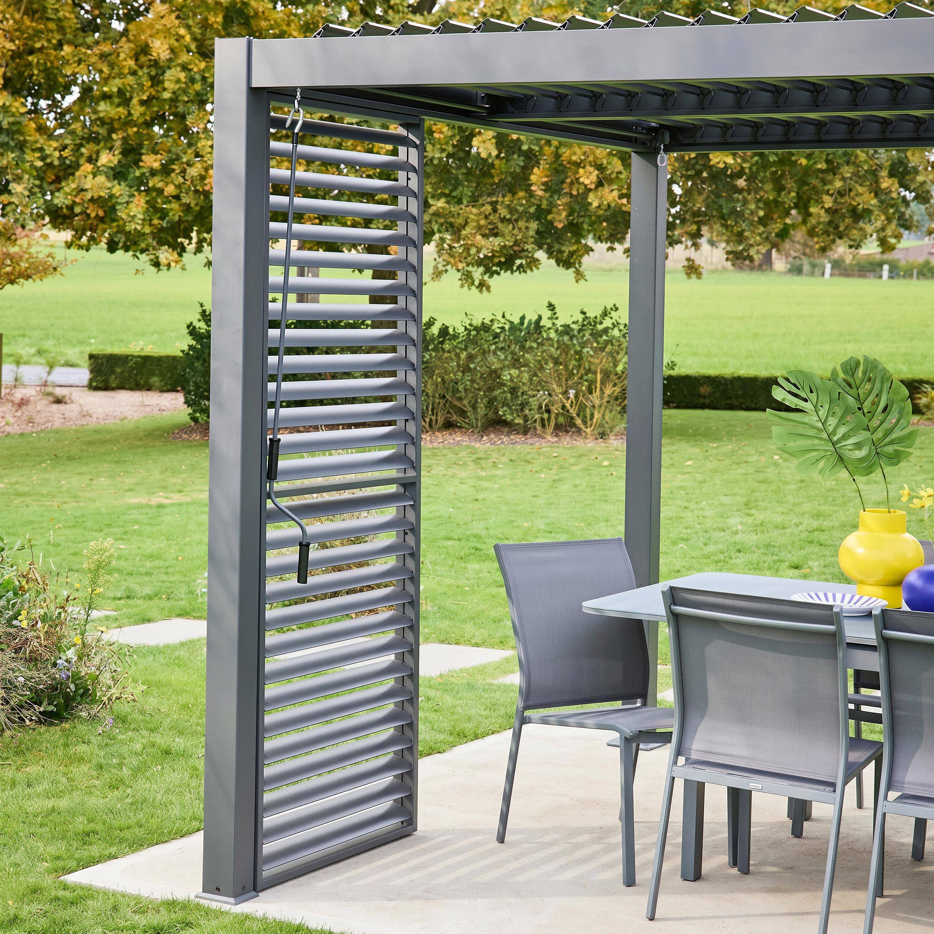 Persiana com lâminas ajustáveis 1m para pérgola bioclimática de alumínio Antracite - 90.7x10x208.8 cm,sweeek,Photo3