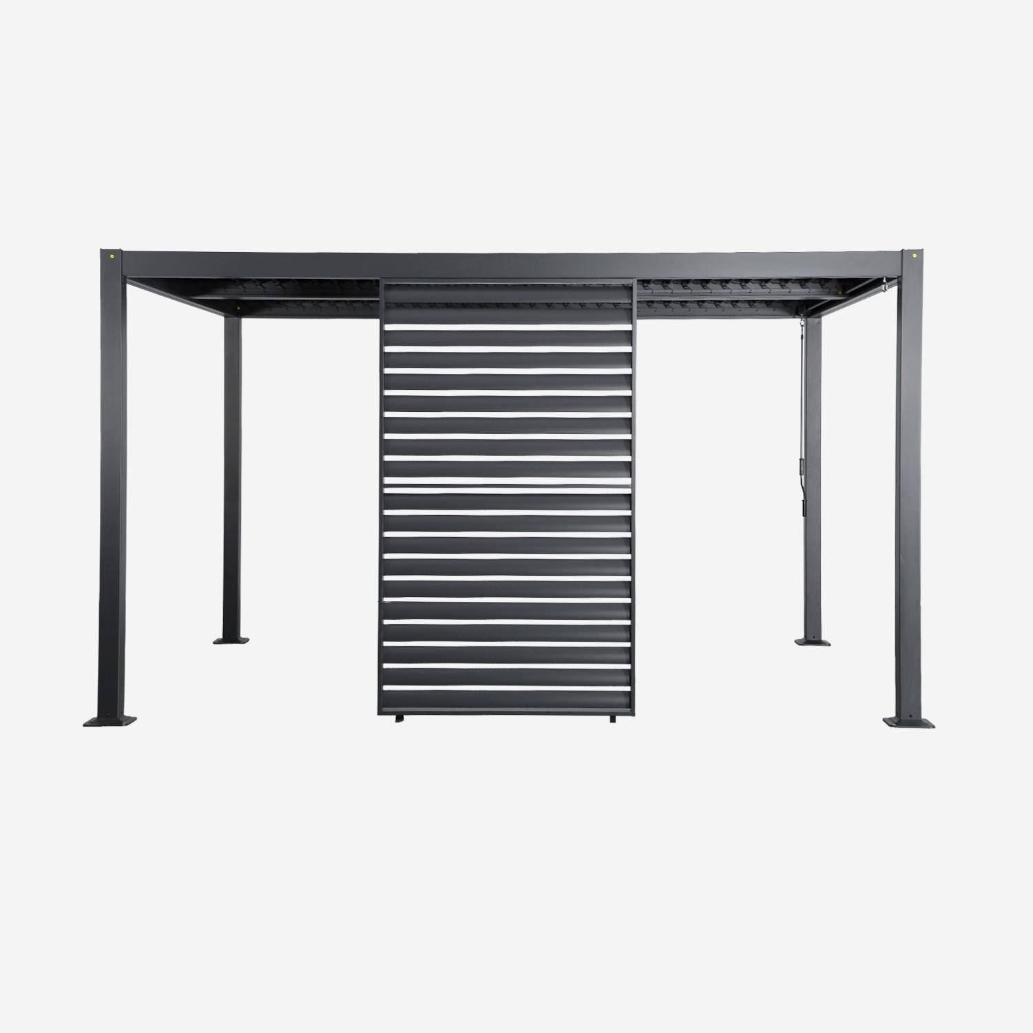 Persiana para pérgola bioclimática de aluminio de 1.3m Antracita - 123.8x10x208.8 cm,sweeek,Photo4