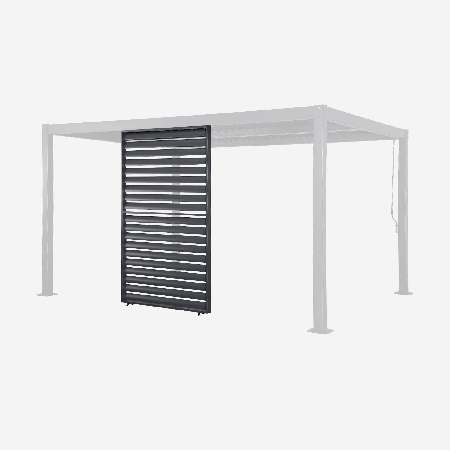 Persiana para pérgola bioclimática de aluminio, 130 cm  Antracita - 123.8x10x208.8 cm,sweeek,Photo1