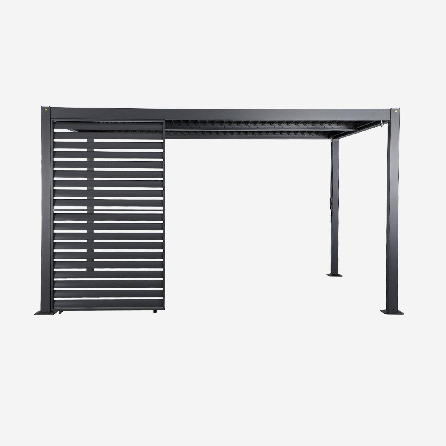 Persiana para pérgola bioclimática de aluminio, 130 cm  Antracita - 123.8x10x208.8 cm,sweeek,Photo4