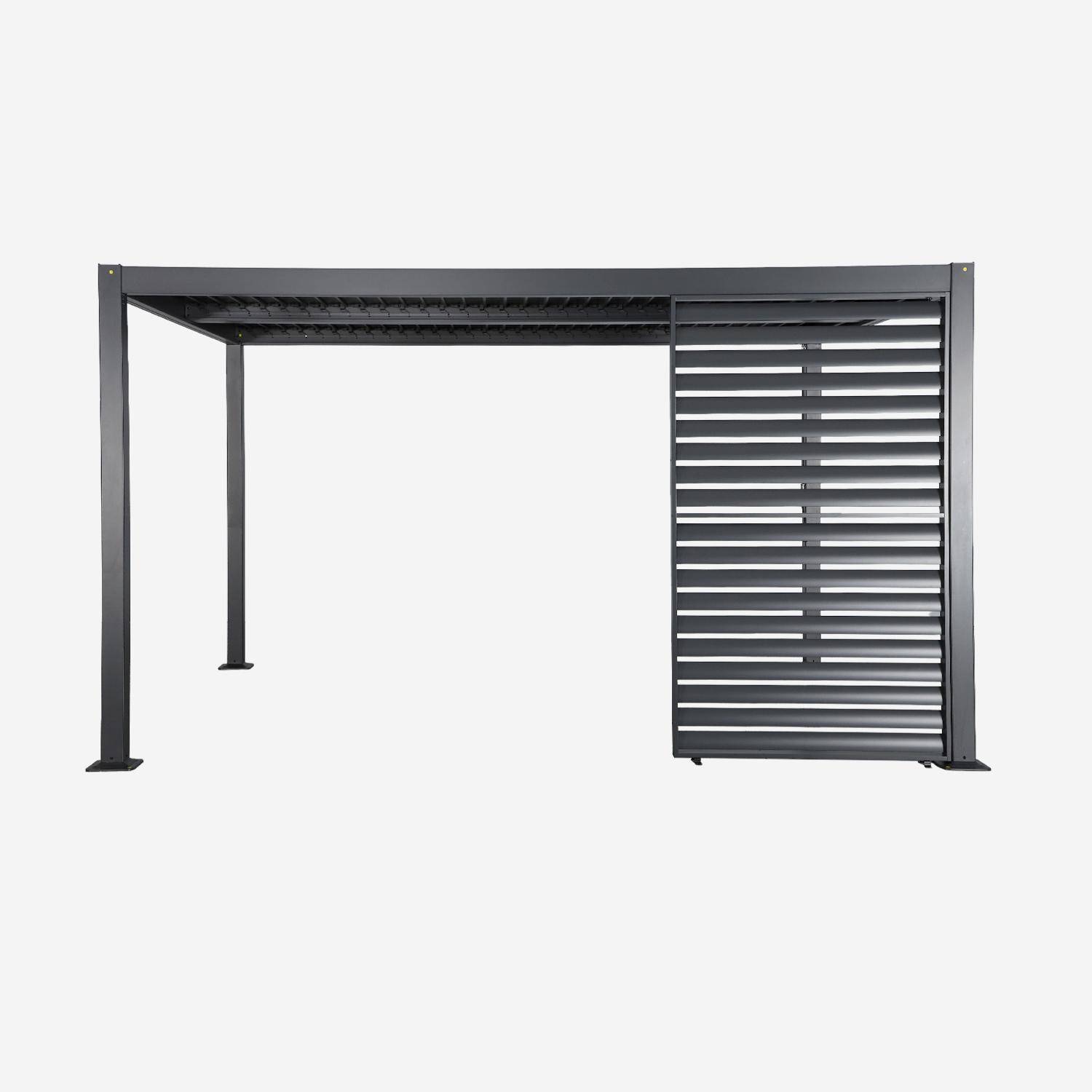 Persiana para pérgola bioclimática de aluminio, 130 cm  Antracita - 123.8x10x208.8 cm Photo3