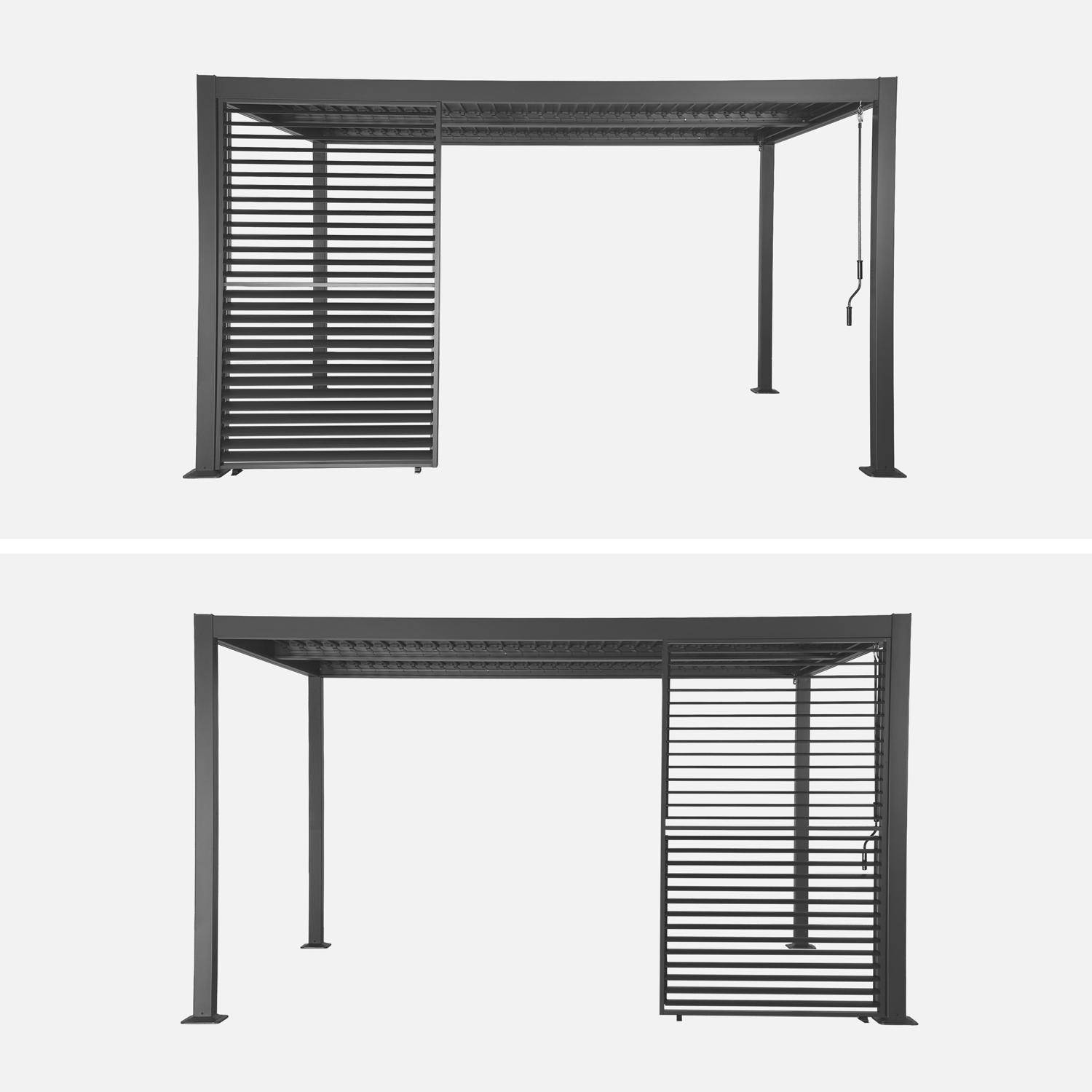 Persiana con lamas orientables para pérgola bioclimática de aluminio, 130cm Antracita - 123.8x10x208.8 cm Photo2