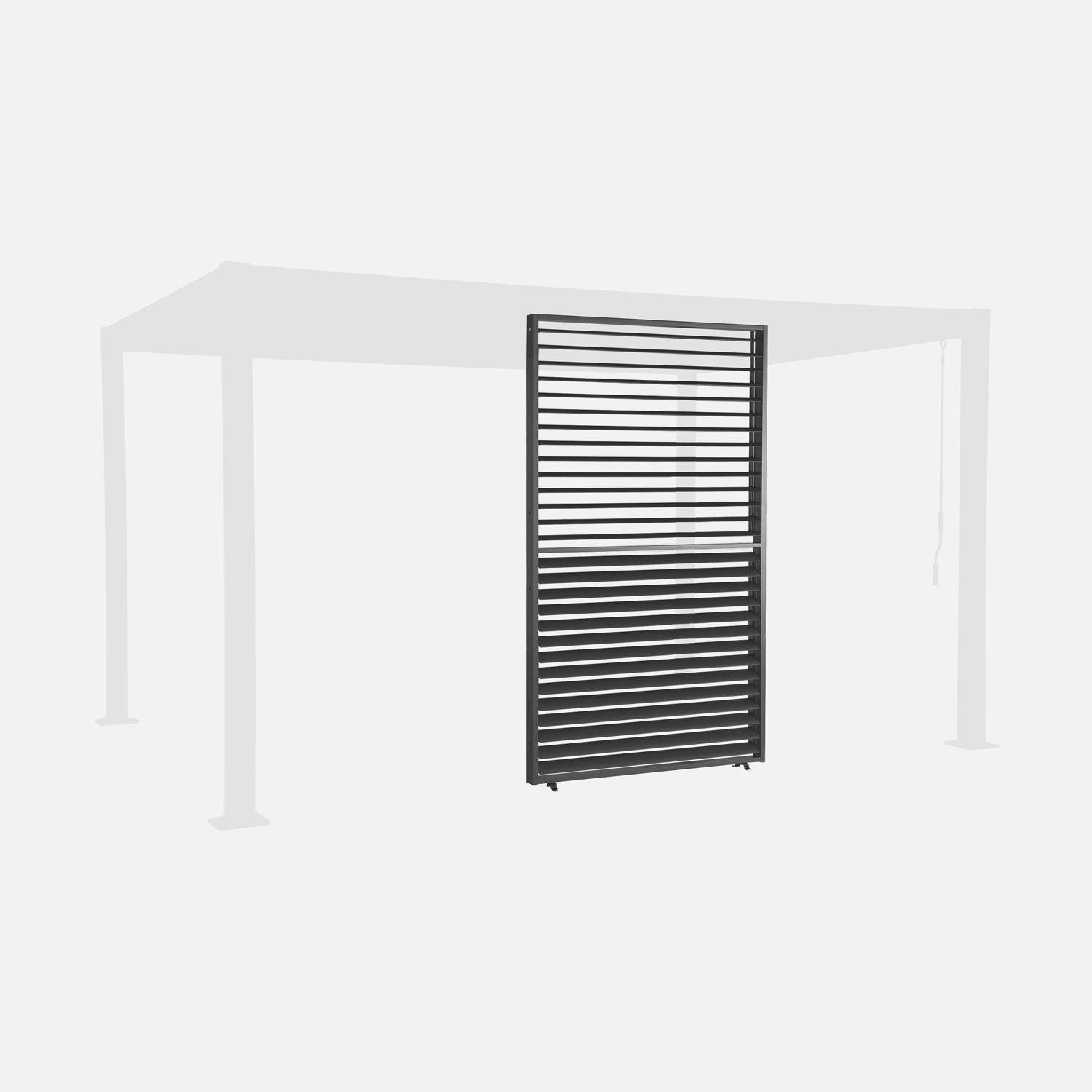 Persiana con lamas orientables para pérgola bioclimática de aluminio, 130cm Antracita - 123.8x10x208.8 cm Photo1