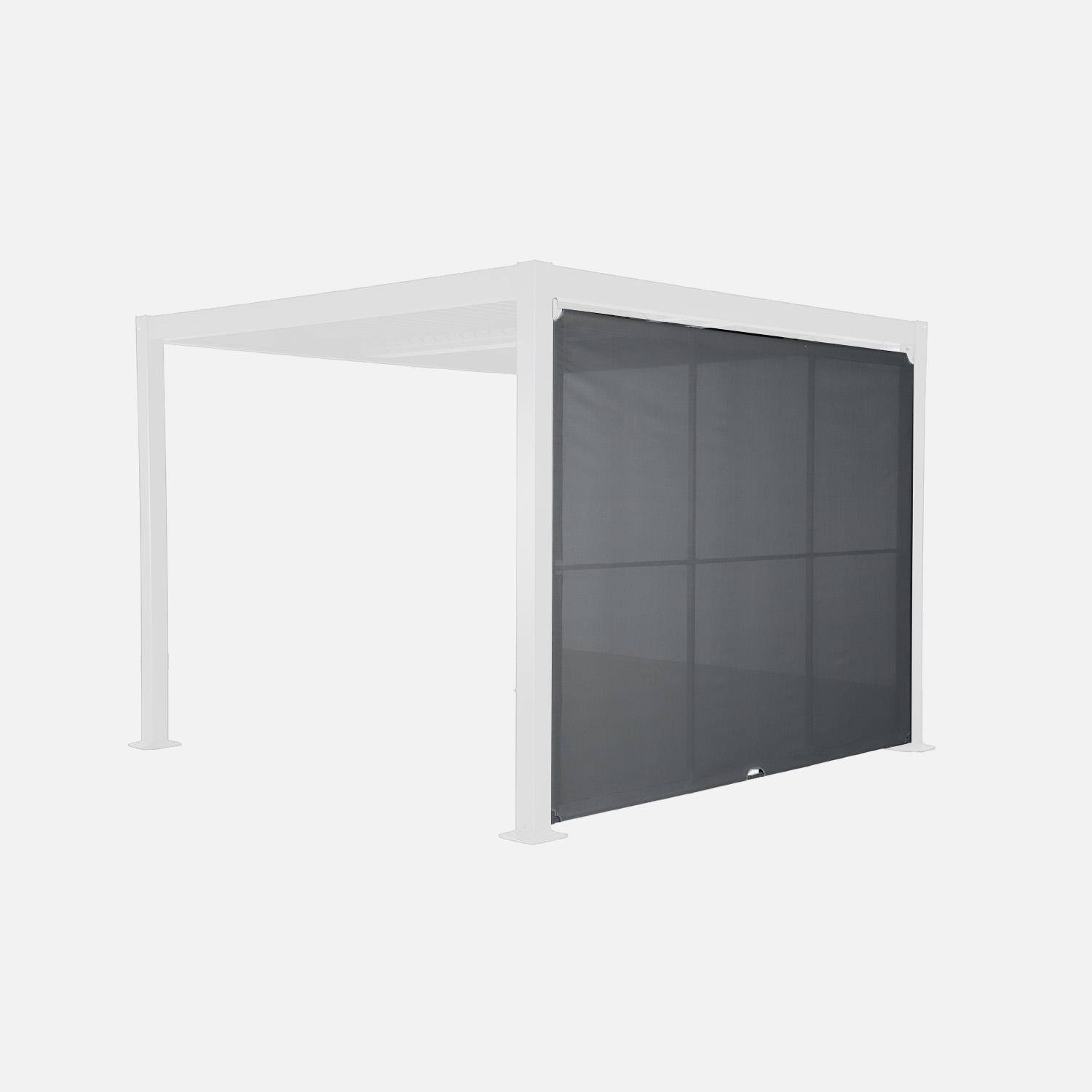 Auvent 3m aluminium et textilène pour pergola bioclimatique anthracite Palace Photo2
