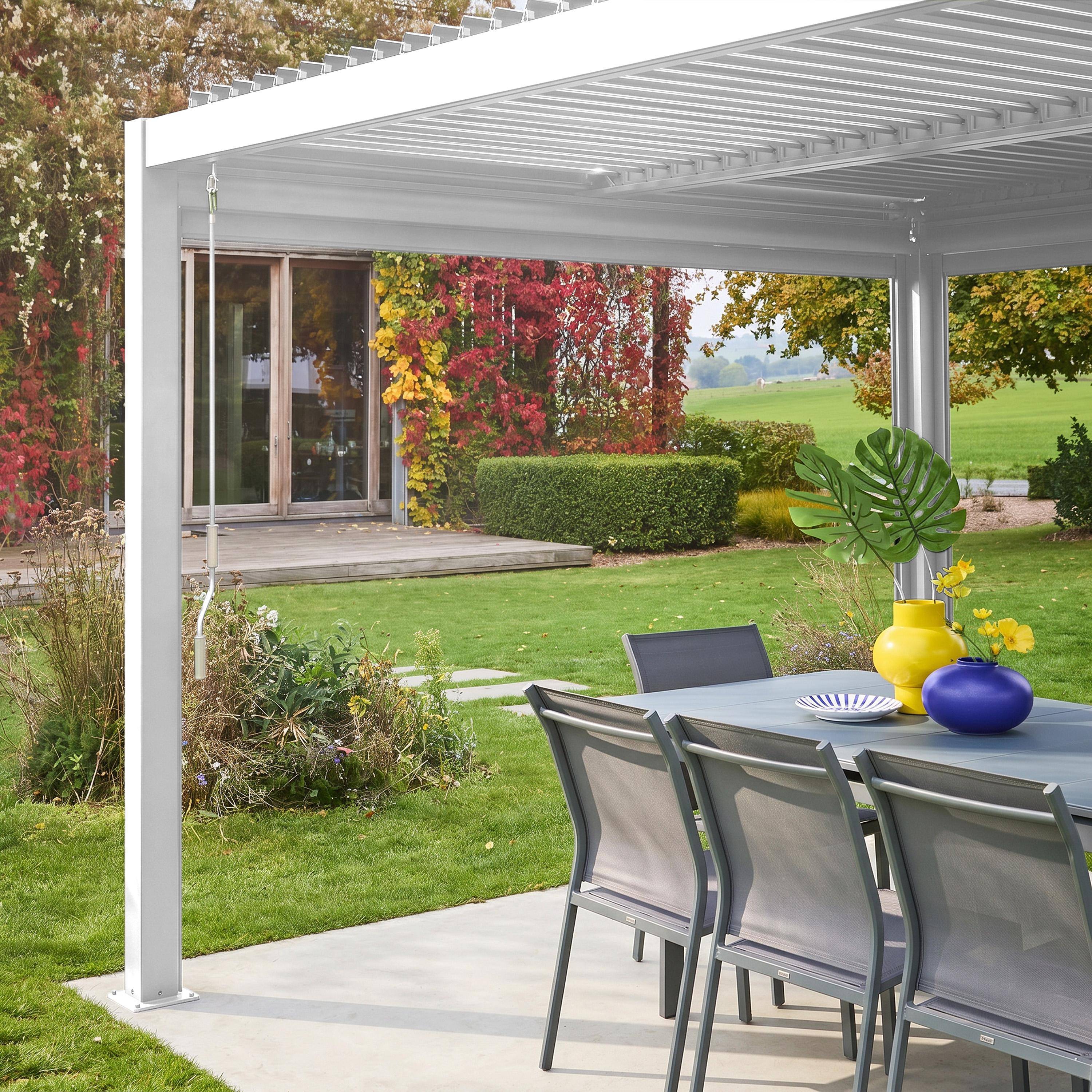 Zonnescherm van 3m aluminium en textileen voor Palace pergola 3x3m, 4x3m en 6x3m wit - Palace Photo2
