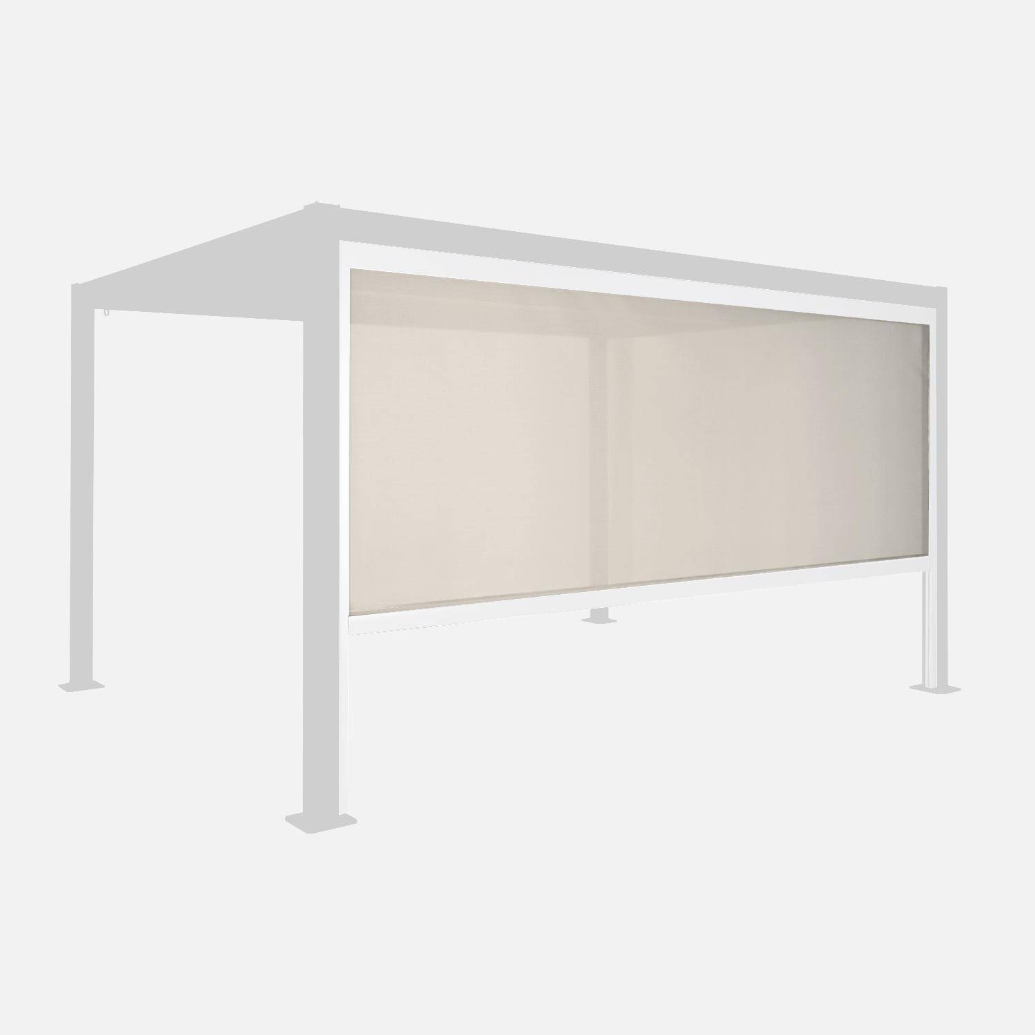 Store latéral 4m blanc pour pergola bioclimatique Palace Photo3