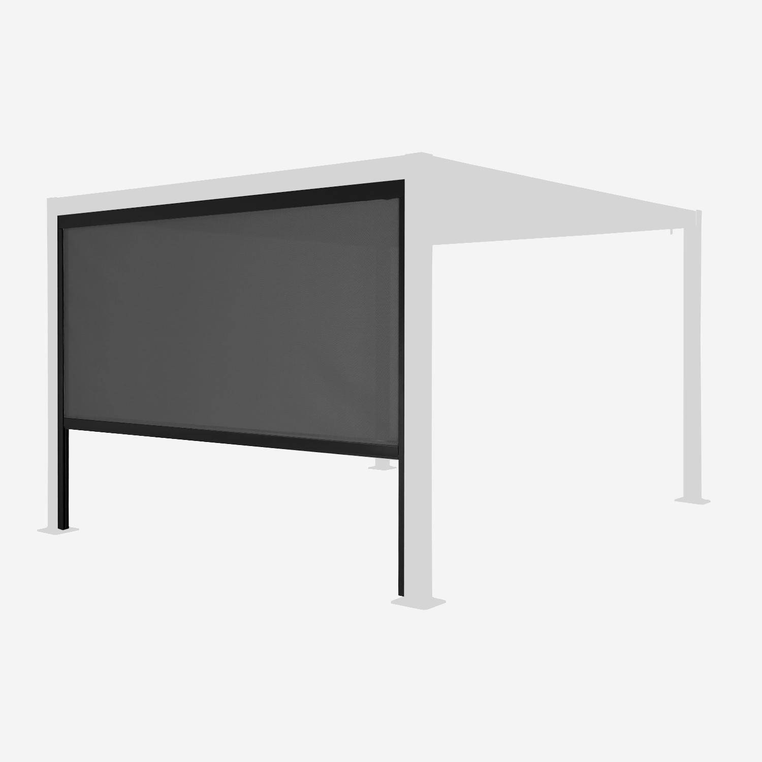 Zonnescherm van 3m aluminium en textileen voor Palace pergola 3x3m, 4x3m en 6x3m zwart - Palace,sweeek,Photo4