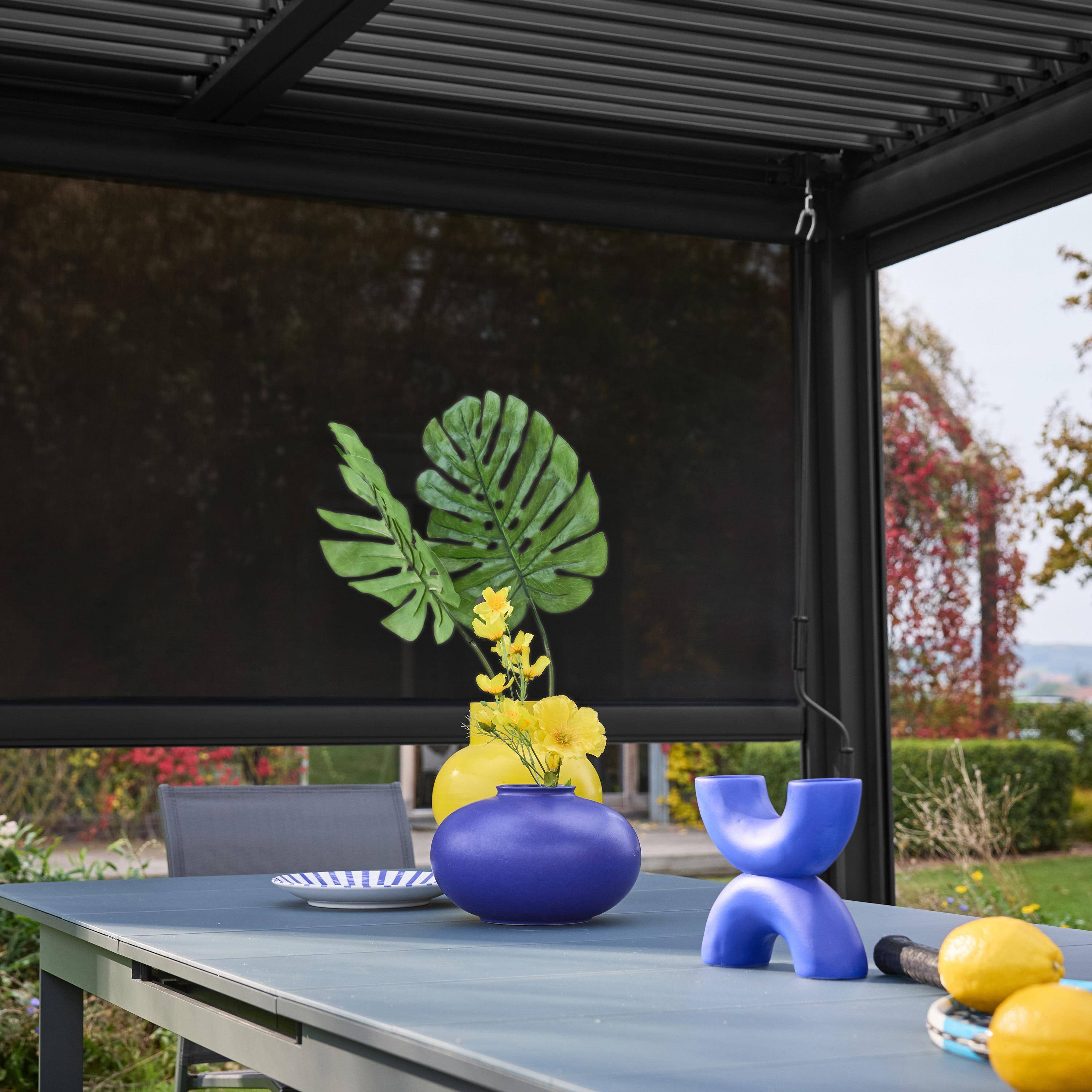 Zonnescherm van 3m aluminium en textileen voor Palace pergola 3x3m, 4x3m en 6x3m zwart - Palace,sweeek,Photo3