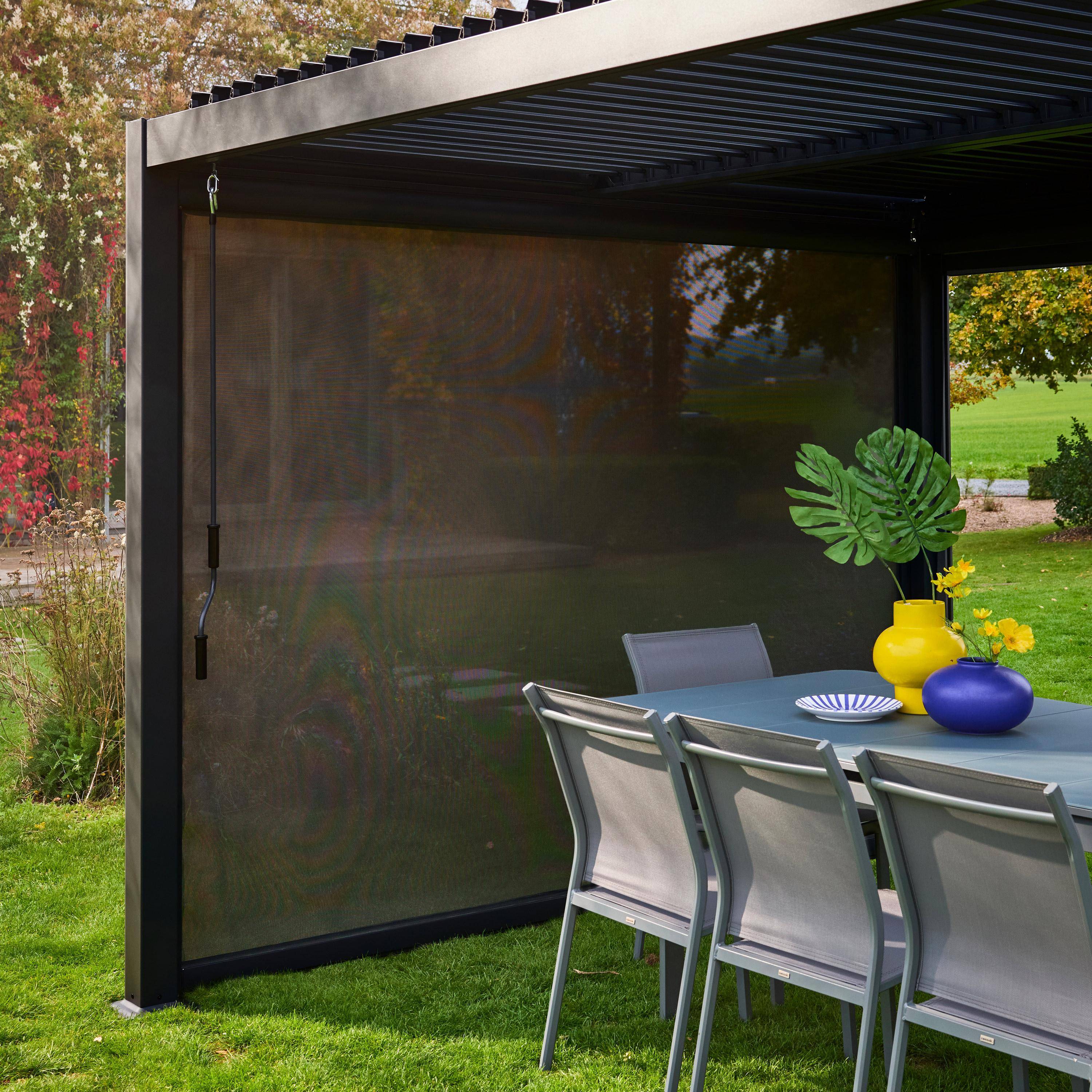 Store latéral 3m noir pour pergola bioclimatique Palace Photo2