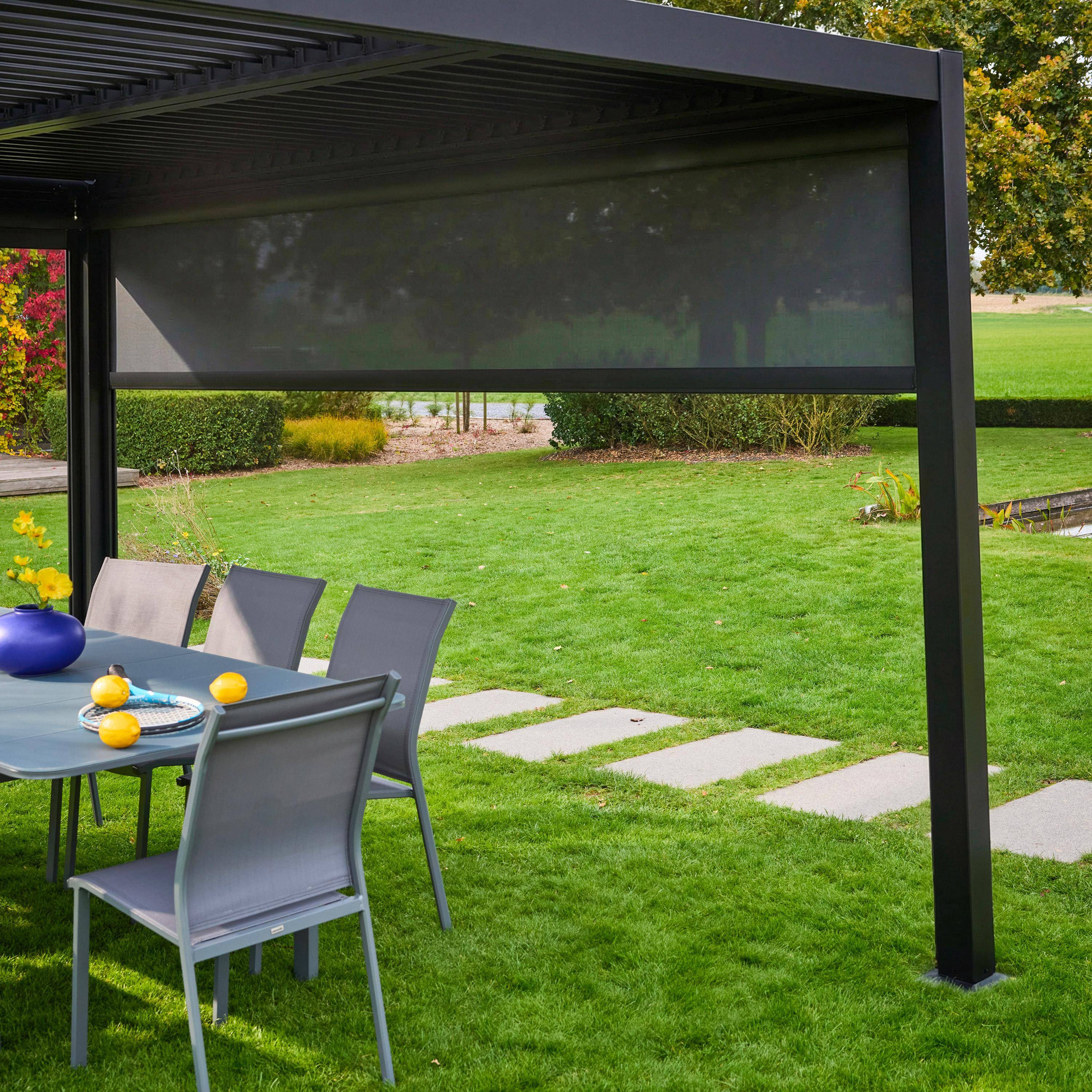 Store latéral 4m noir pour pergola bioclimatique Palace Photo2