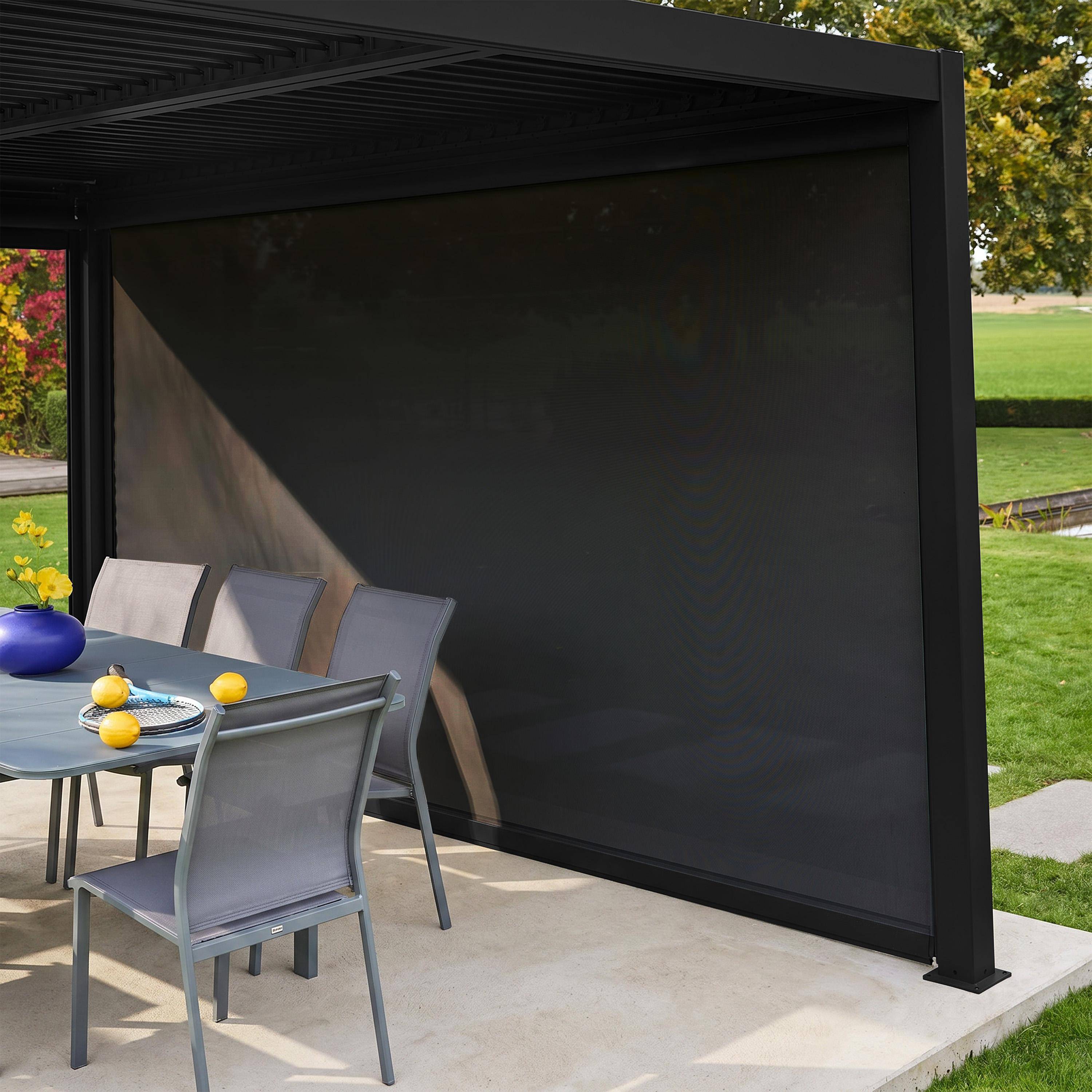 Blind aluminium 4m for Palace pergola black Photo1