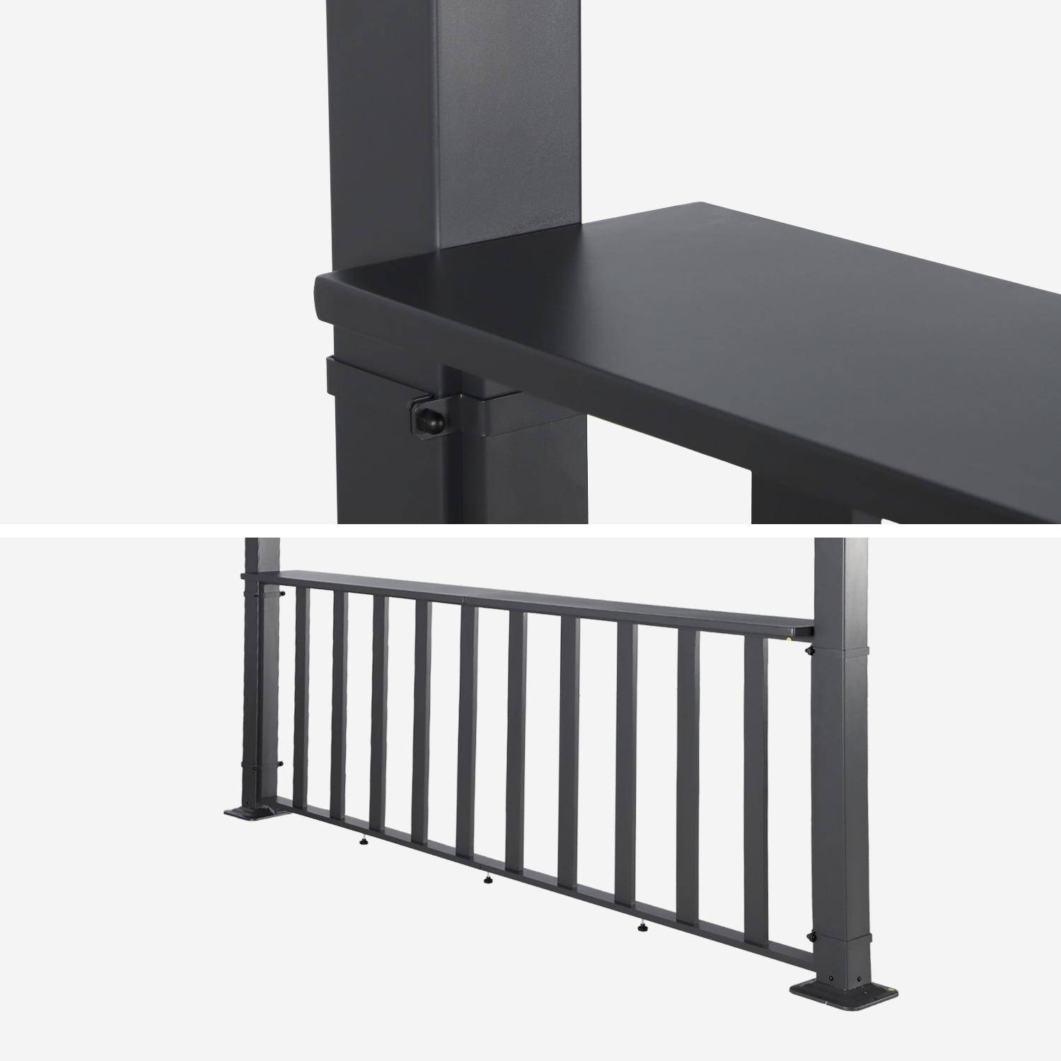 Barra de para pérgola bioclimática de aluminio, 3m   Antracita - 272x26x92 cm,sweeek,Photo3