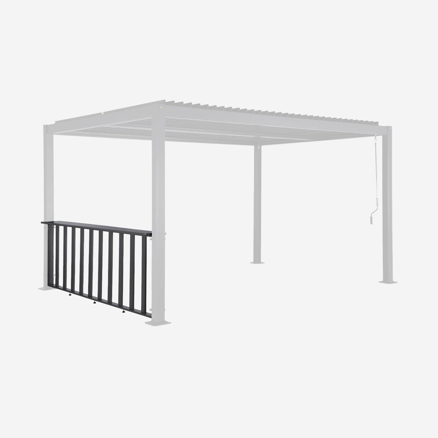 Barra de para pérgola bioclimática de aluminio, 3m   Antracita - 272x26x92 cm,sweeek,Photo2