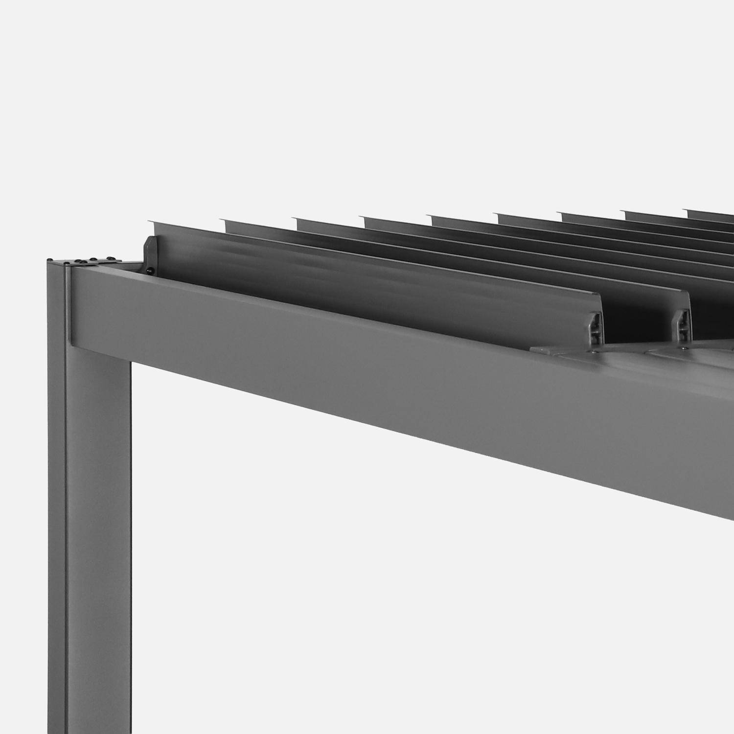 Pergola bioclimatique anthracite aluminium et acier lames orientables 3,6x3,6m Palace,sweeek,Photo4