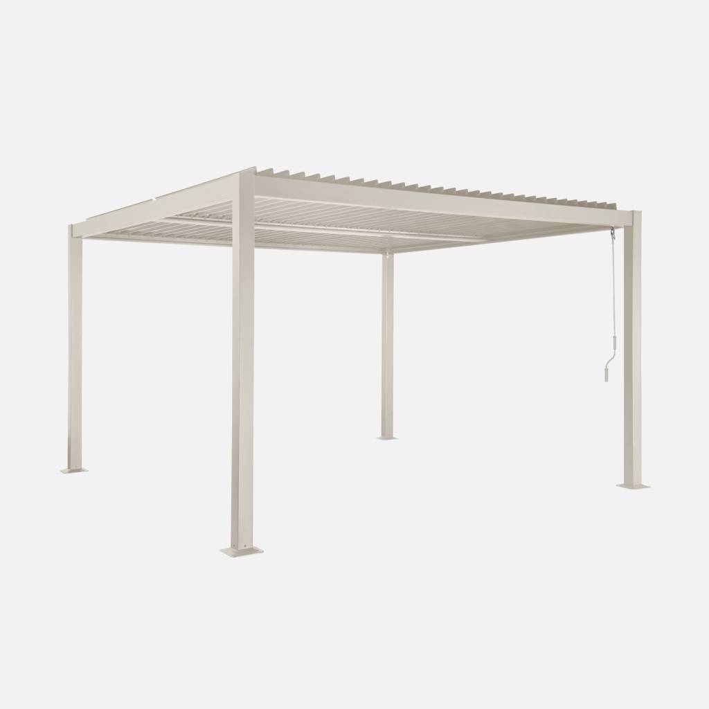 Pergola bioclimatique beige 3,6x3,6m Palace