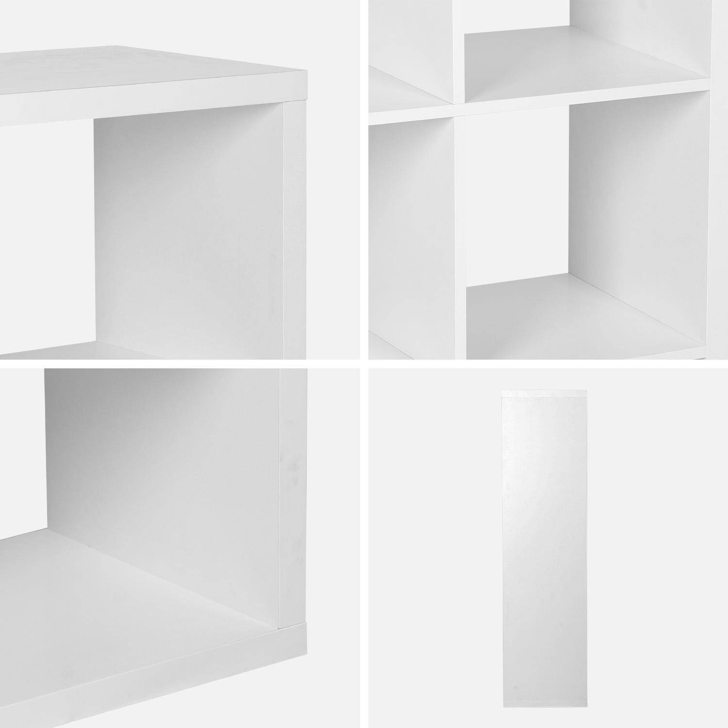 Open vakkenkast, 2 niveaus, 8 vakken wit 76 x 39 x 146cm - Basiks,sweeek,Photo9