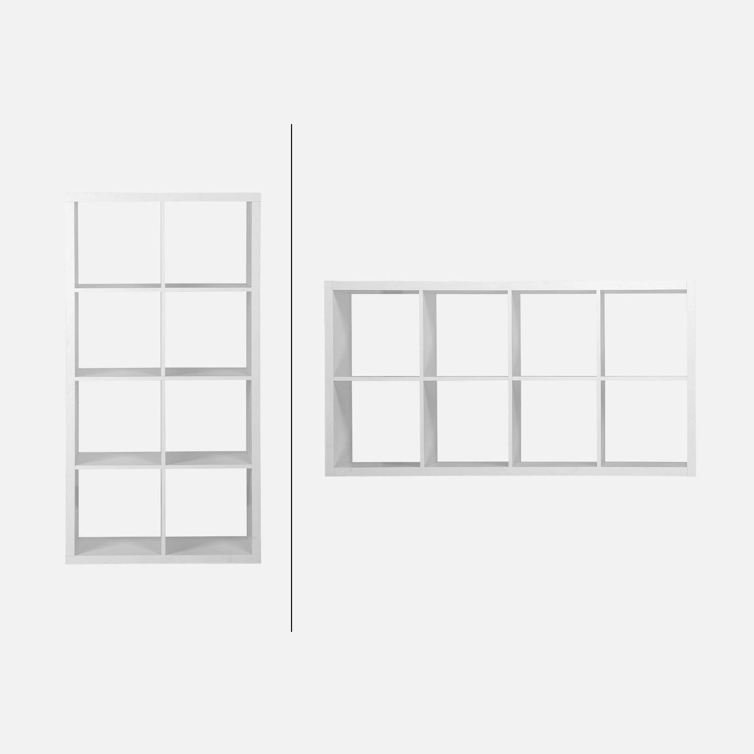 Open vakkenkast, 2 niveaus, 8 vakken wit 76 x 39 x 146cm - Basiks Photo8