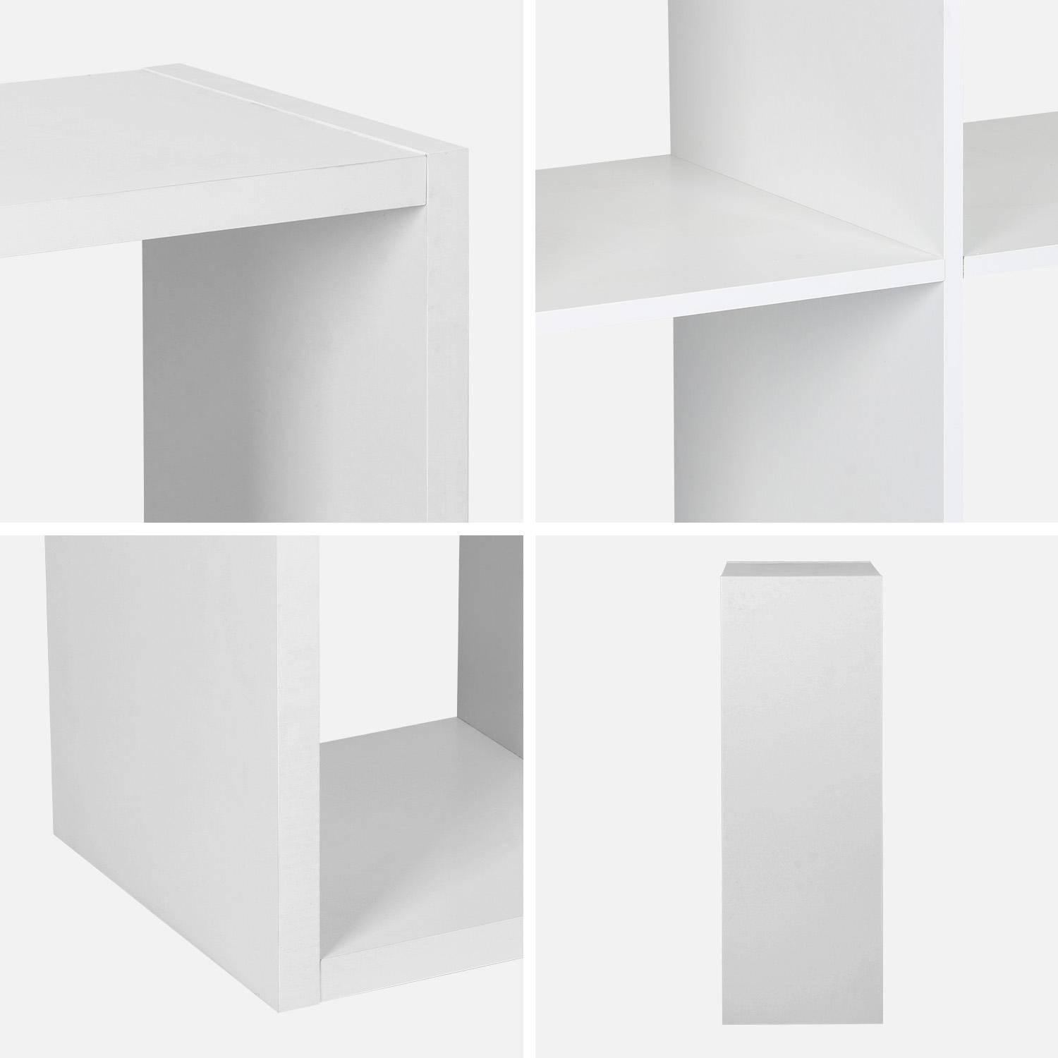 Libreria a 2 livelli con 6 scomparti, Basiks, Bianco, 76x39x111.2 cm,sweeek,Photo9