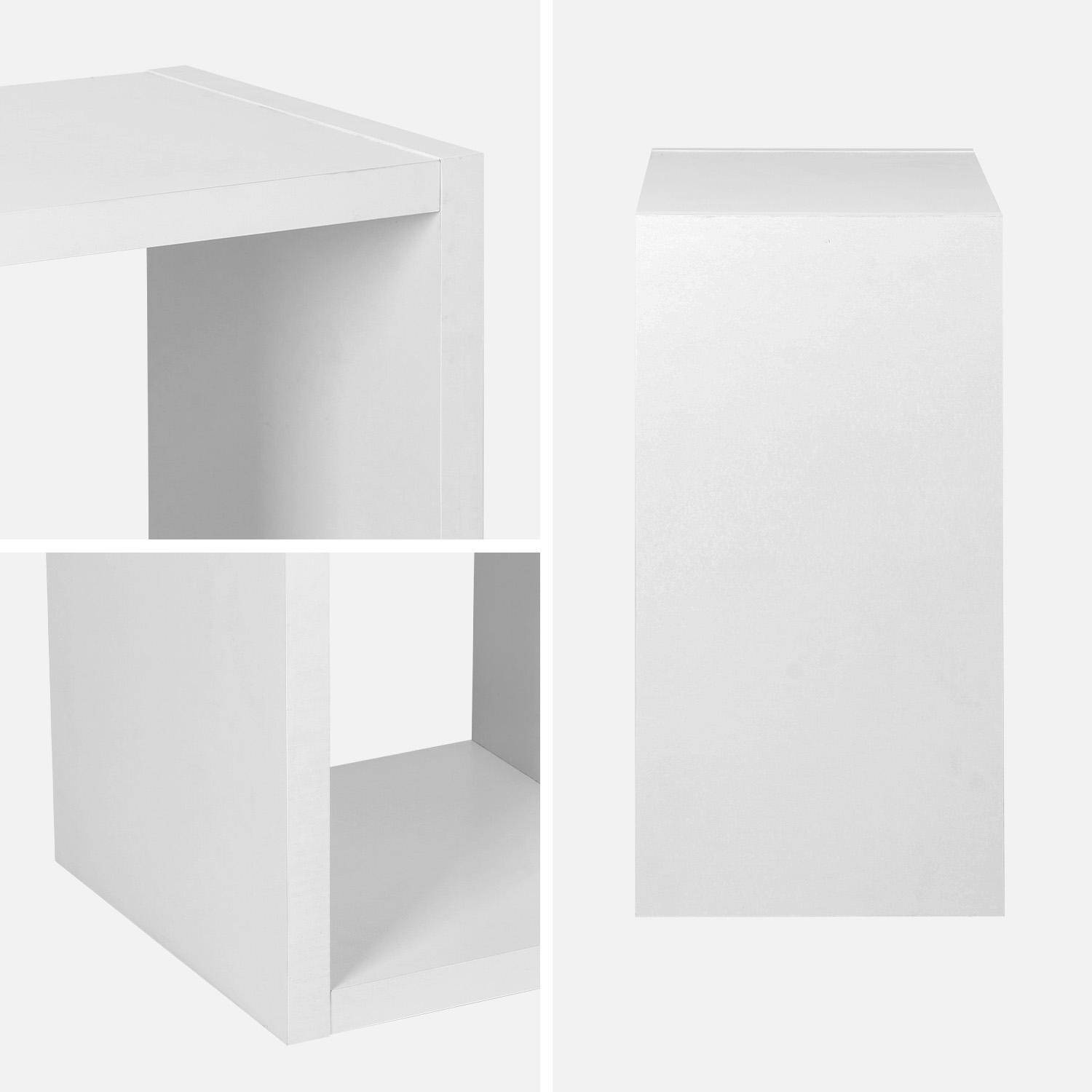 Etagère bibliothèque cubique 2 niveaux 4 compartiments, casiers, effet bois blanc, L 76 x P 39 x H 76cm,sweeek,Photo6