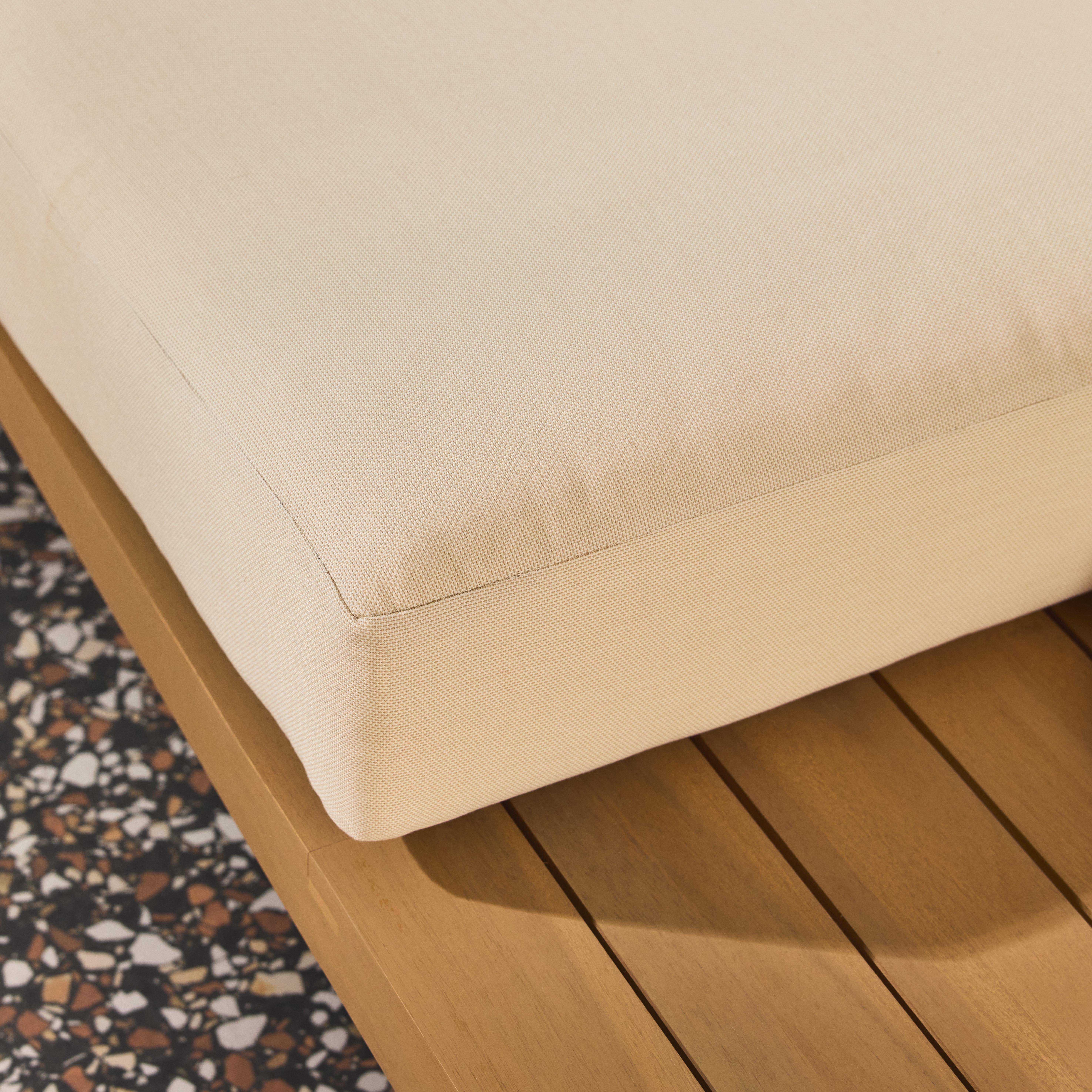 Narożny zestaw ogrodowy z naturalnego drewna akacjowego, 5-osobowy - Zenzu Photo4