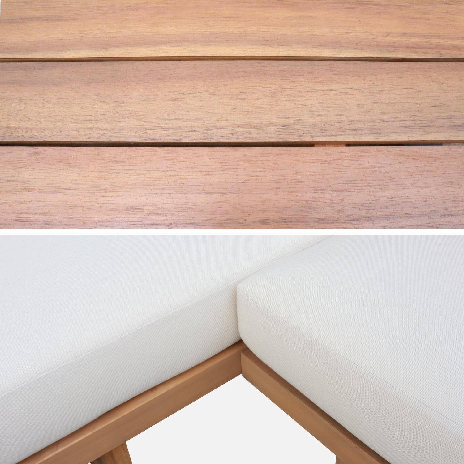 Conjunto de jardín esquinero de madera de acacia para 5 personas Natural - 213x77x63 cm,sweeek,Photo3