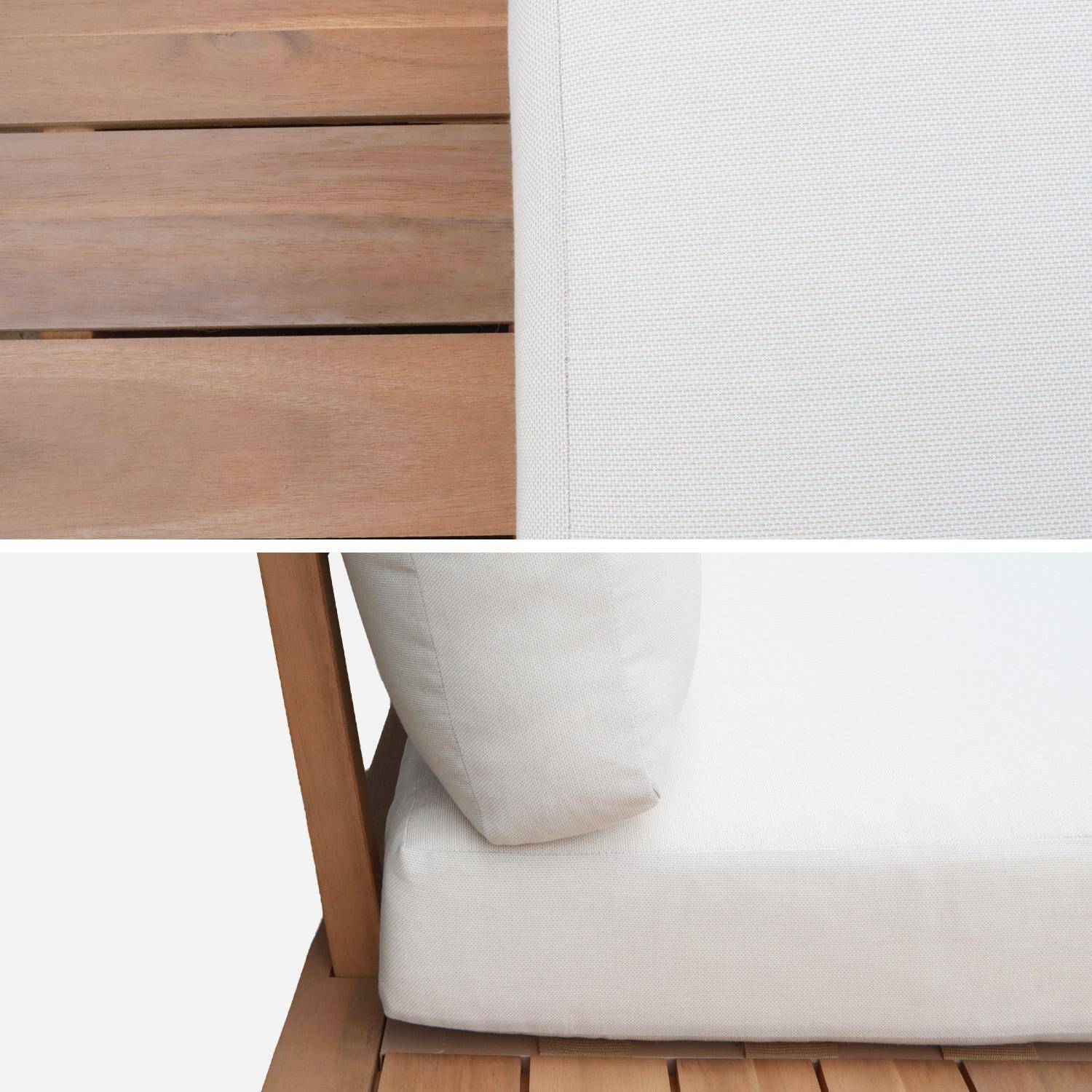 Banquette salon de jardin bois d'acacia 2 places beige - Zenzu,sweeek,Photo3