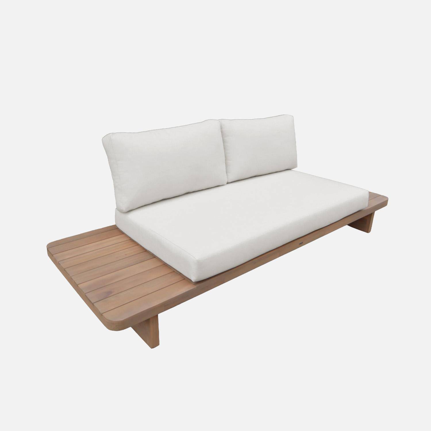 Banquette salon de jardin bois d'acacia 2 places beige - Zenzu Photo1