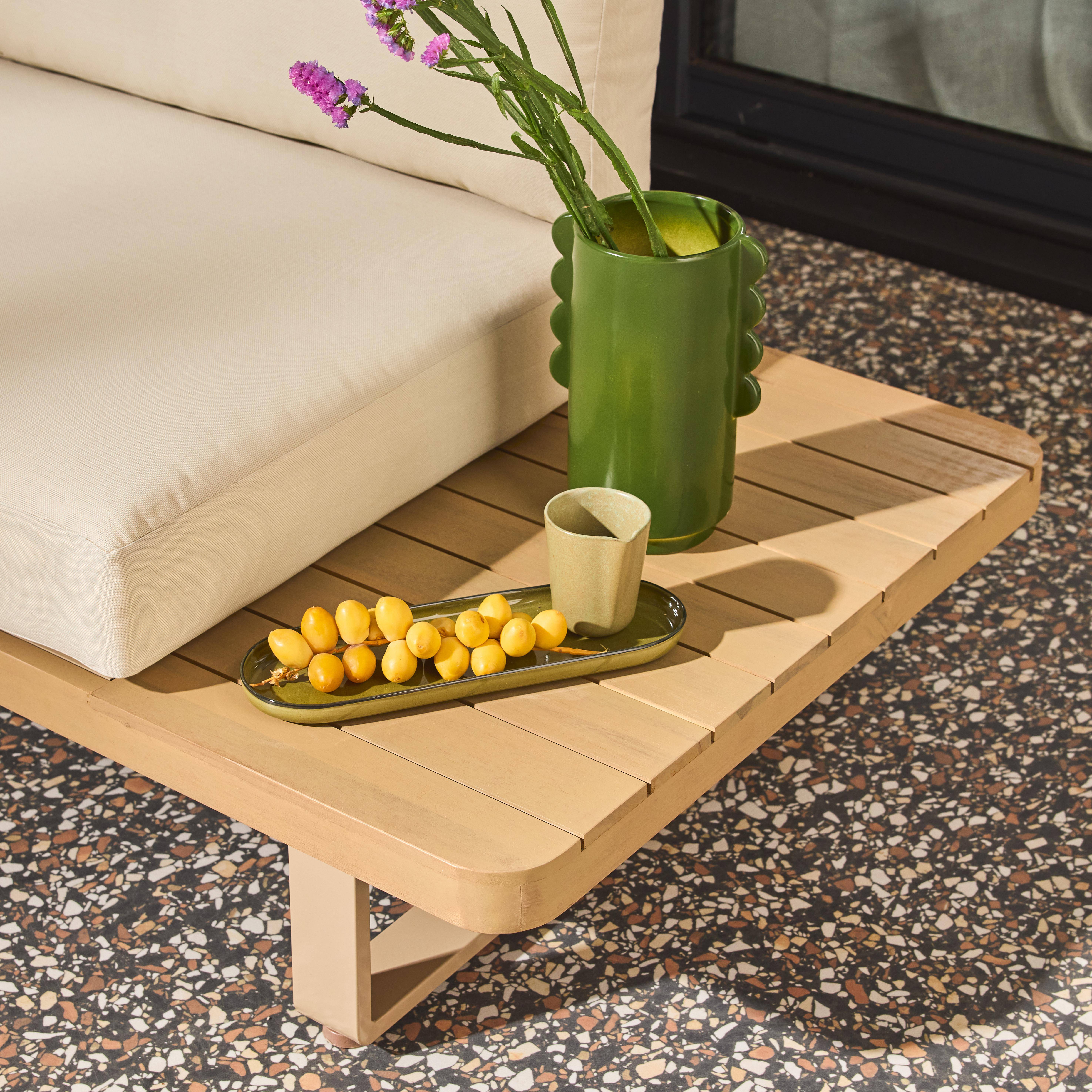 Dwuosobowa ławka ogrodowa z drewna akacjowego i aluminium w kolorze beżowym - Acalia Latika,sweeek,Photo3