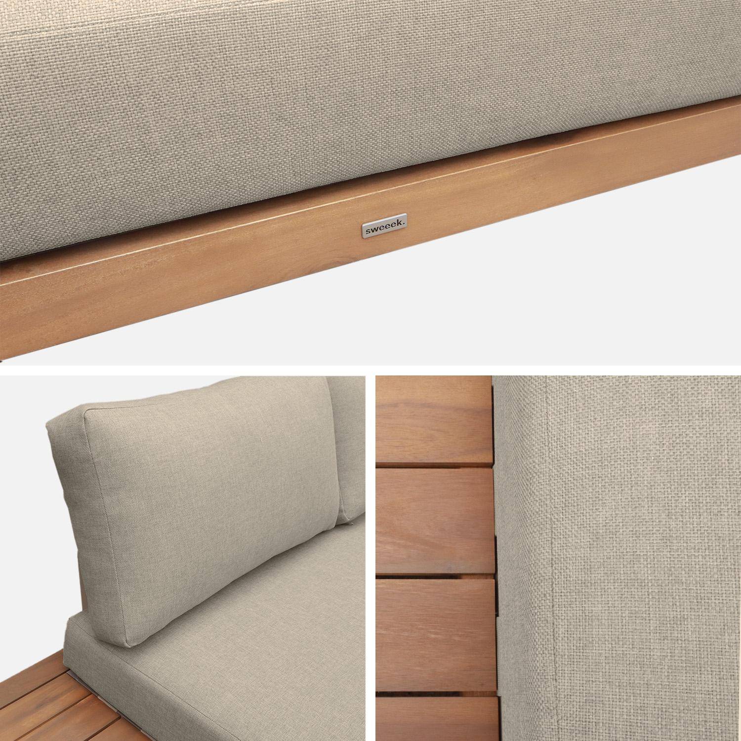 Panca da giardino in legno di acacia e alluminio, 2 posti Marrone - 210x77x63 cm,sweeek,Photo3