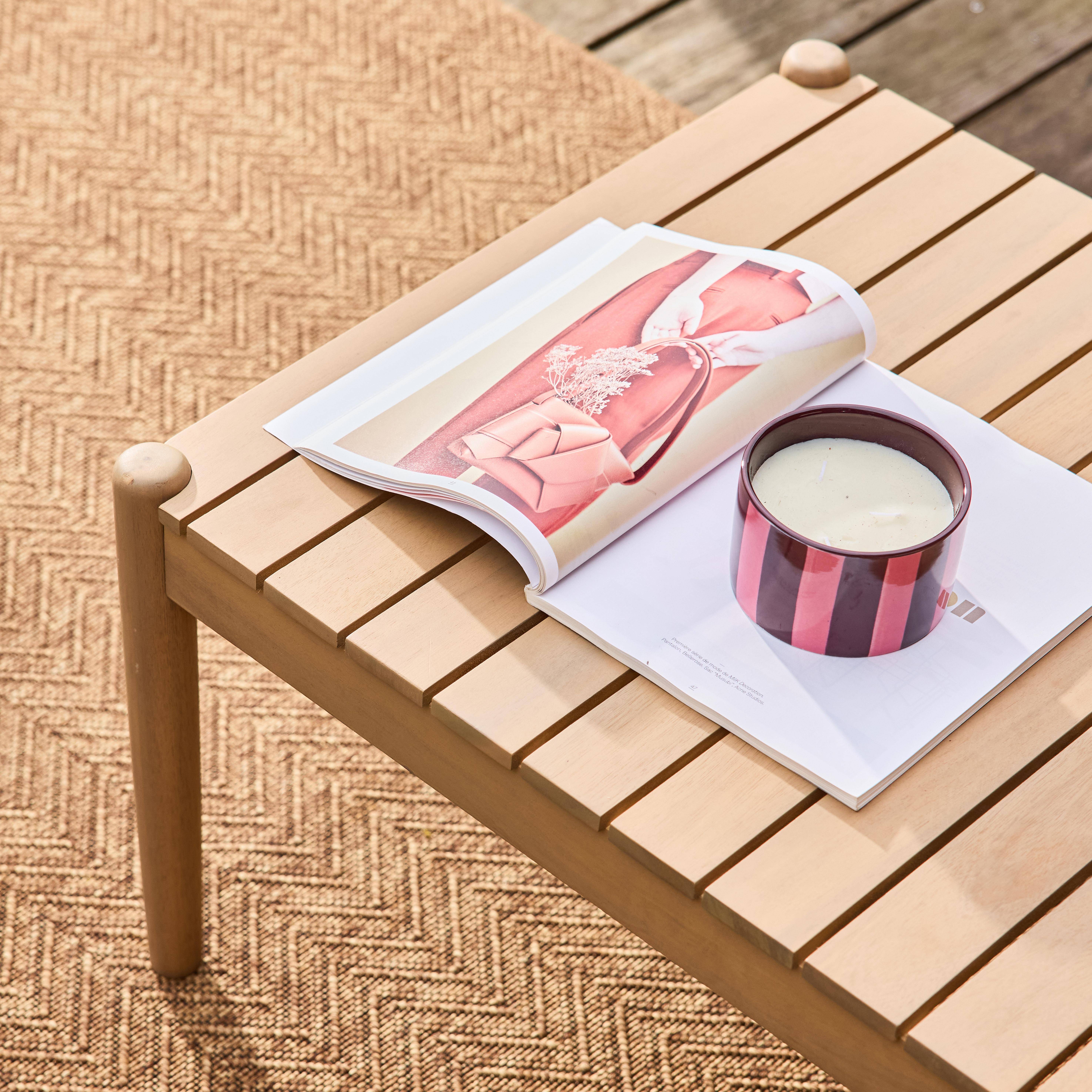 Salon de jardin bois d'acacia naturel 4 places - Lunari Photo3