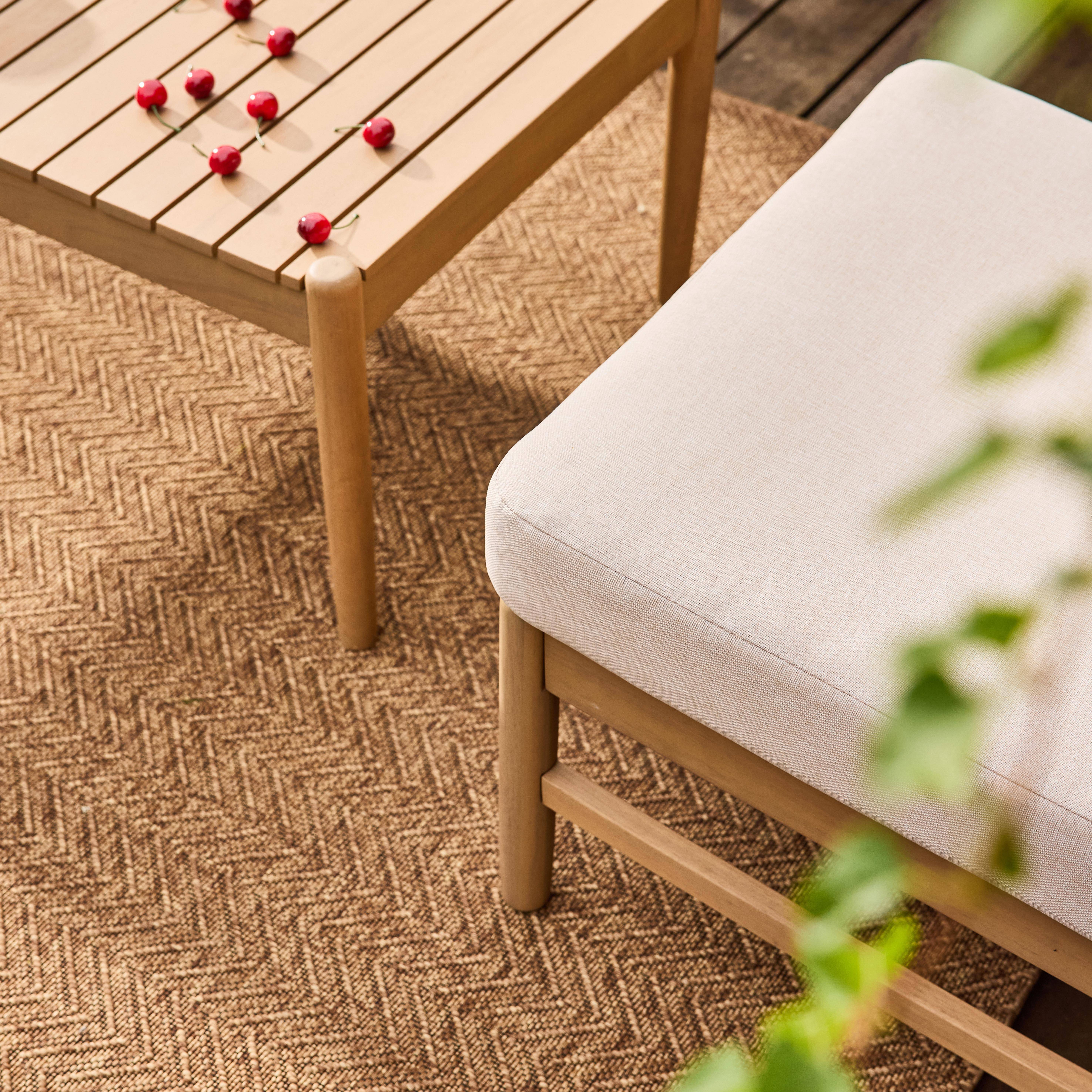 Salon de jardin bois d'acacia naturel 4 places - Lunari,sweeek,Photo4