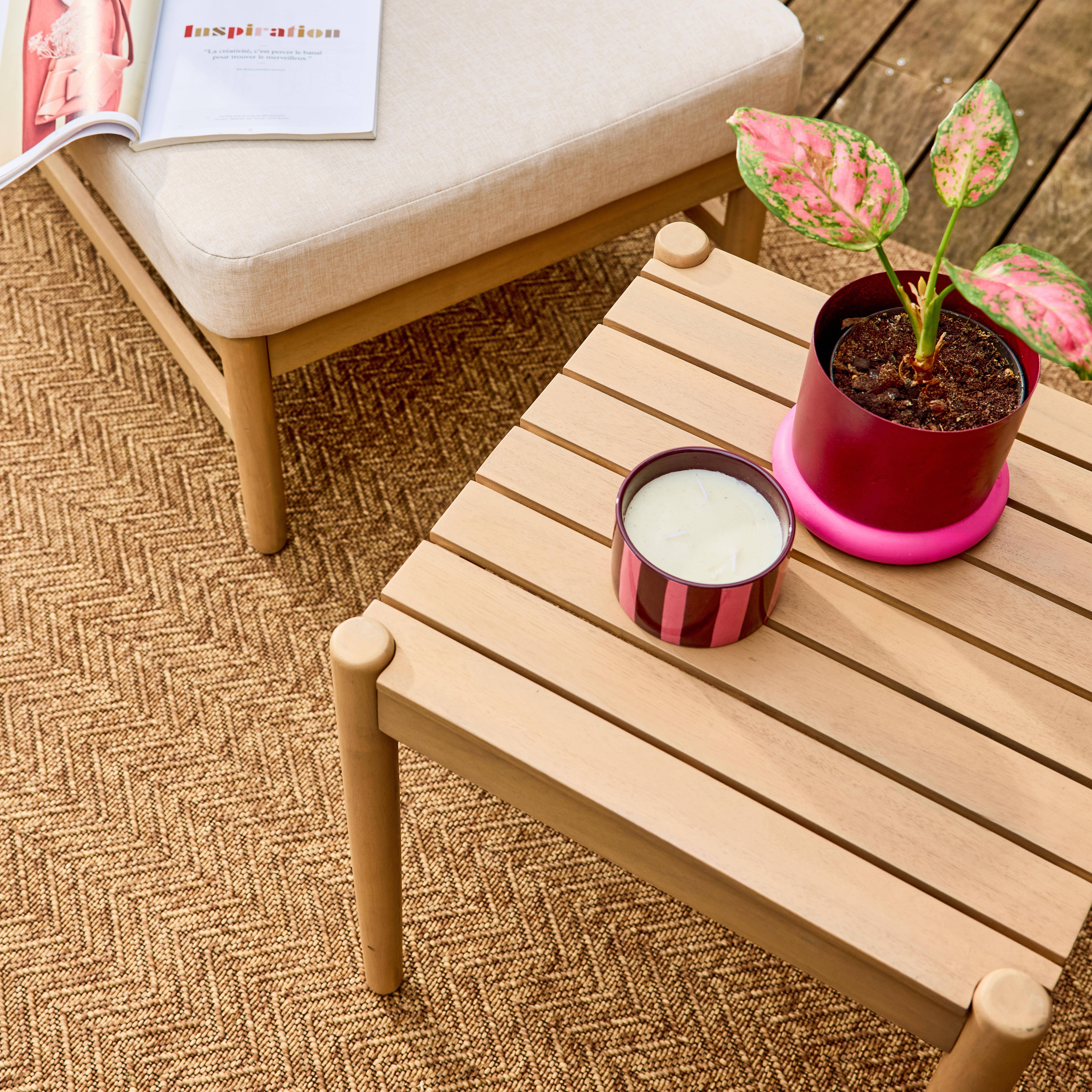 Salon de jardin bois d'acacia naturel 2 places - Lunari Photo3