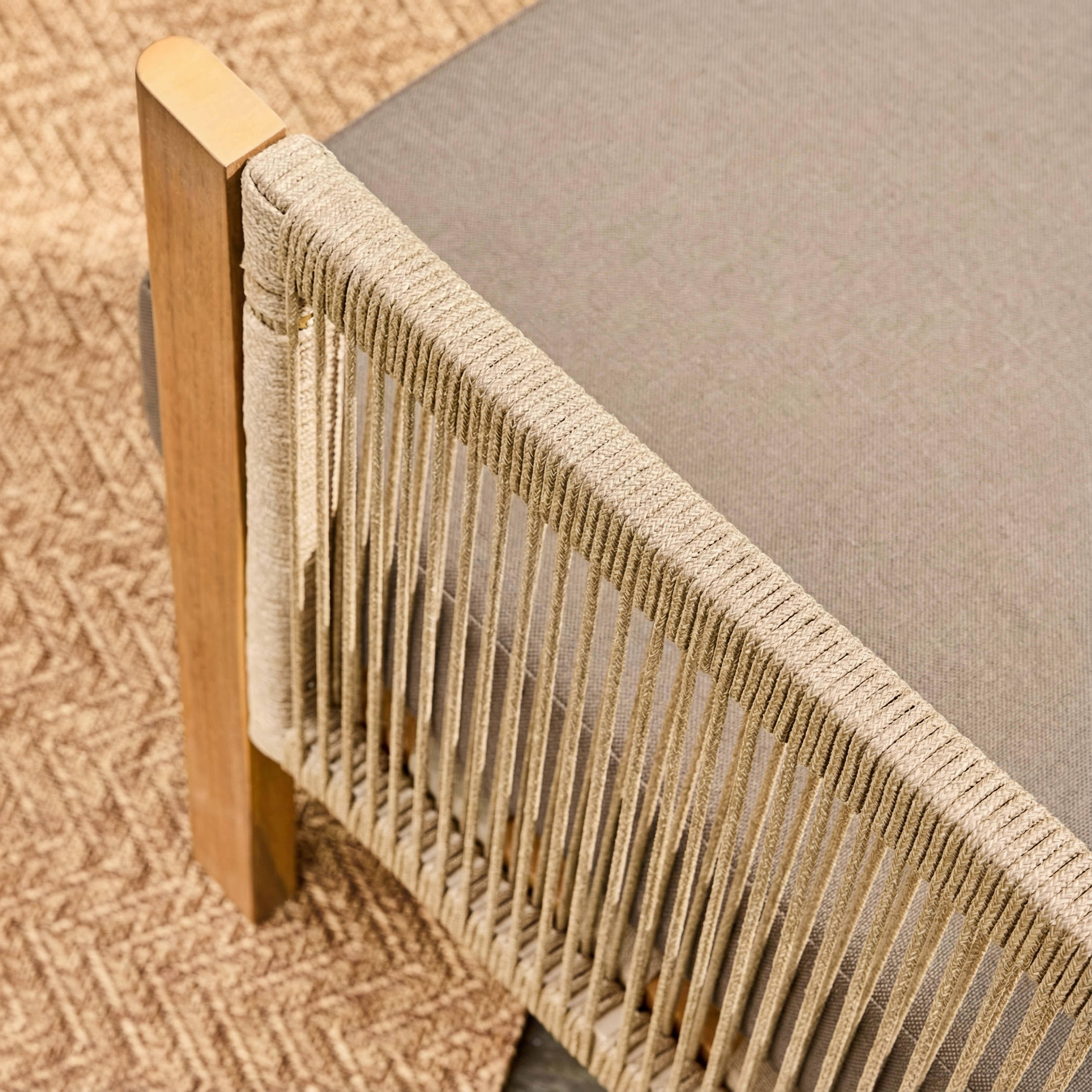 Salotto da giardino in acacia e corde, 5 posti Marrone - 100x55x38 cm Photo6