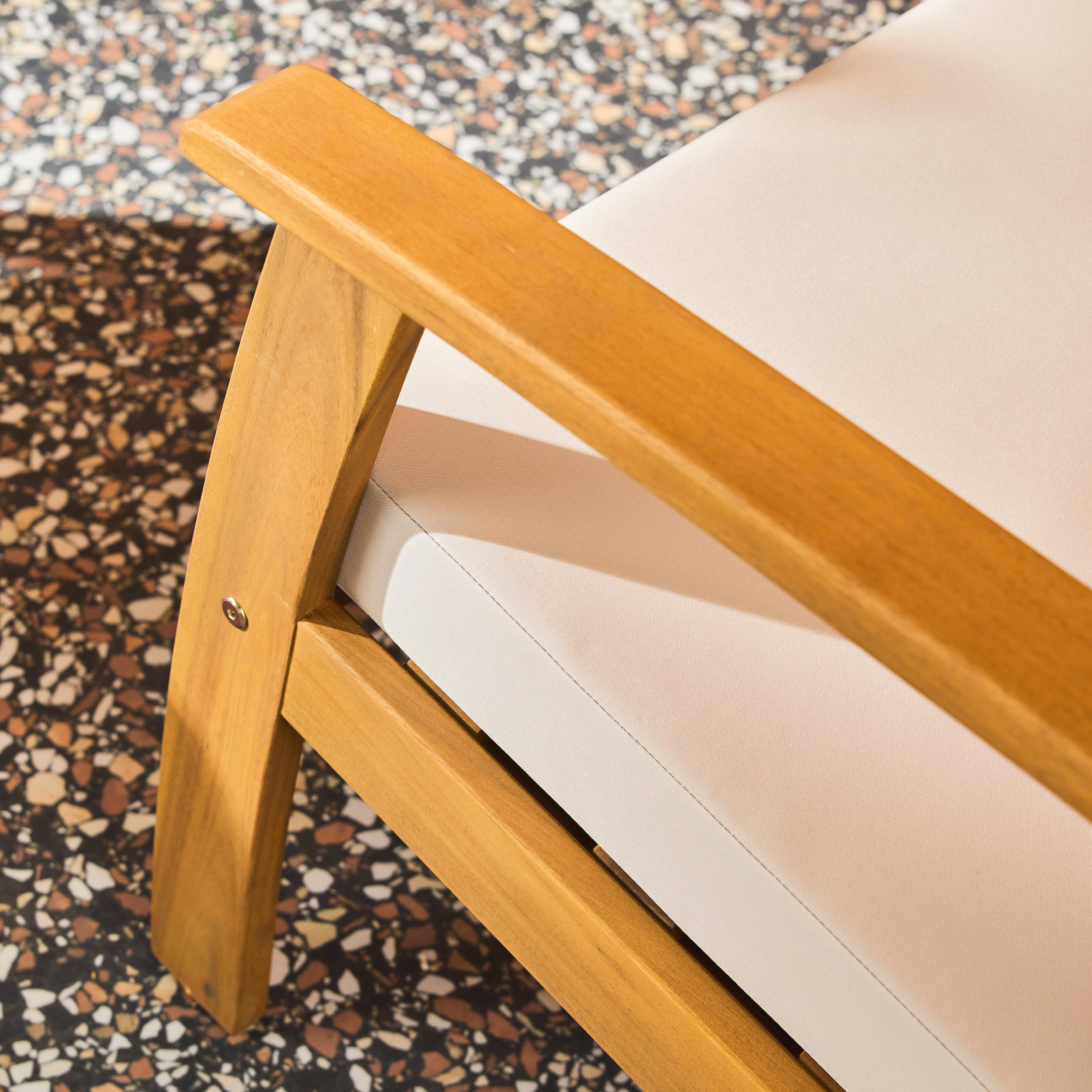 Gartenmöbel-Set aus Akazienholz für 2 Personen ecru - Sessel und Couchtisch - Ushuaïa,sweeek,Photo4