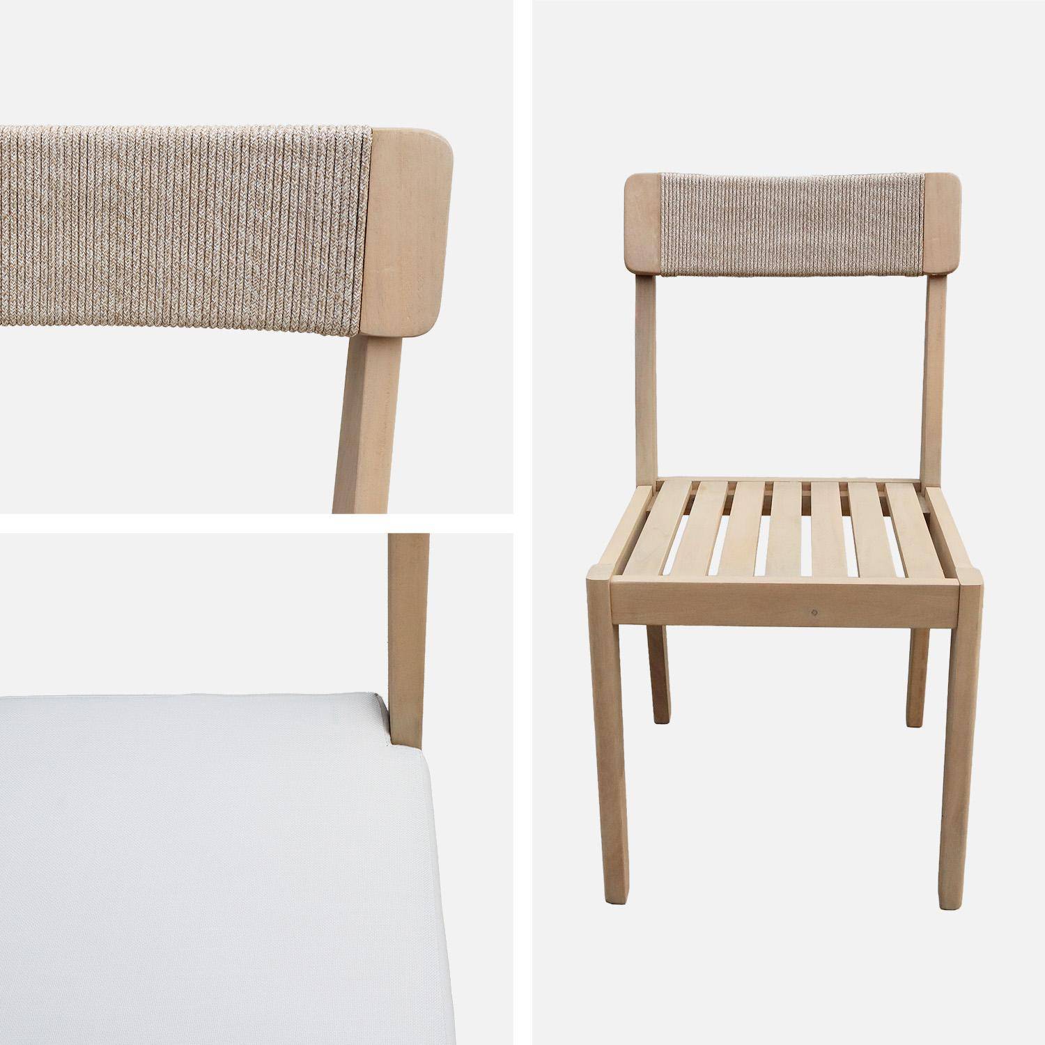 Lot de 4 chaises de jardin acacia et cordage naturel - Anaki Photo4