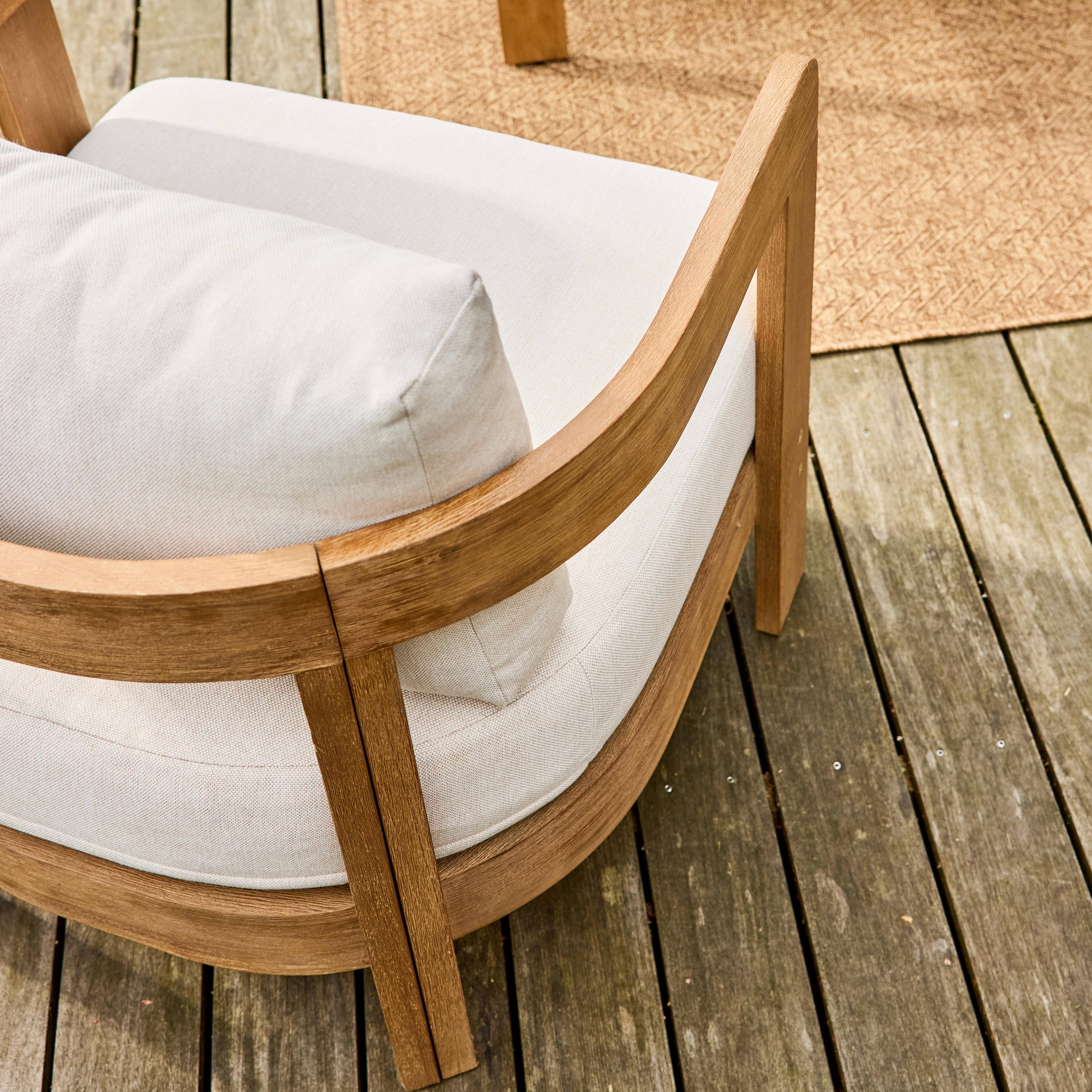 Conjunto de jardim em acácia e cordas para 5 lugares Natural - 100x55x38 cm,sweeek,Photo3