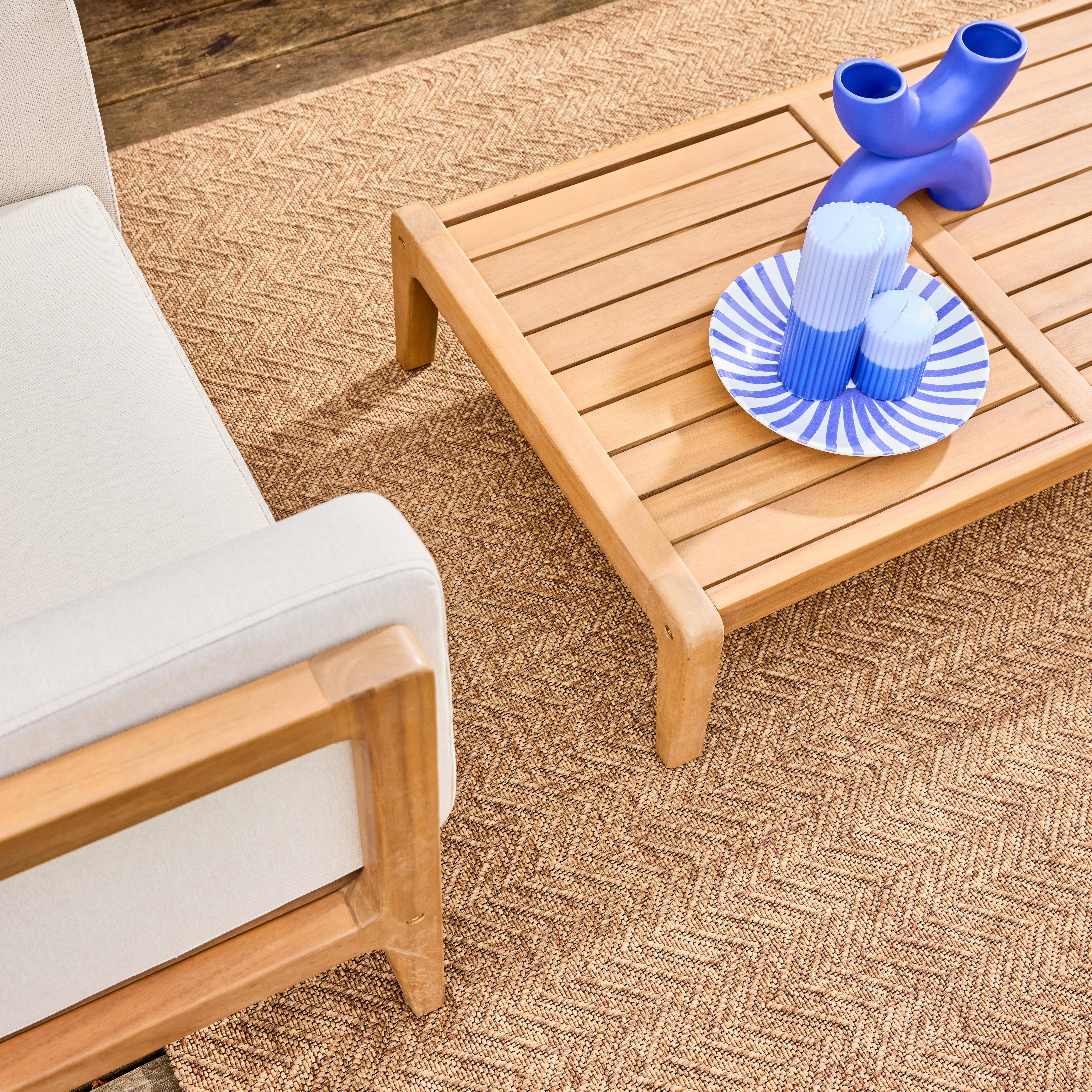 Salotto da giardino in legno di acacia, 4 posti Marrone naturale - 144x71x56 cm,sweeek,Photo4