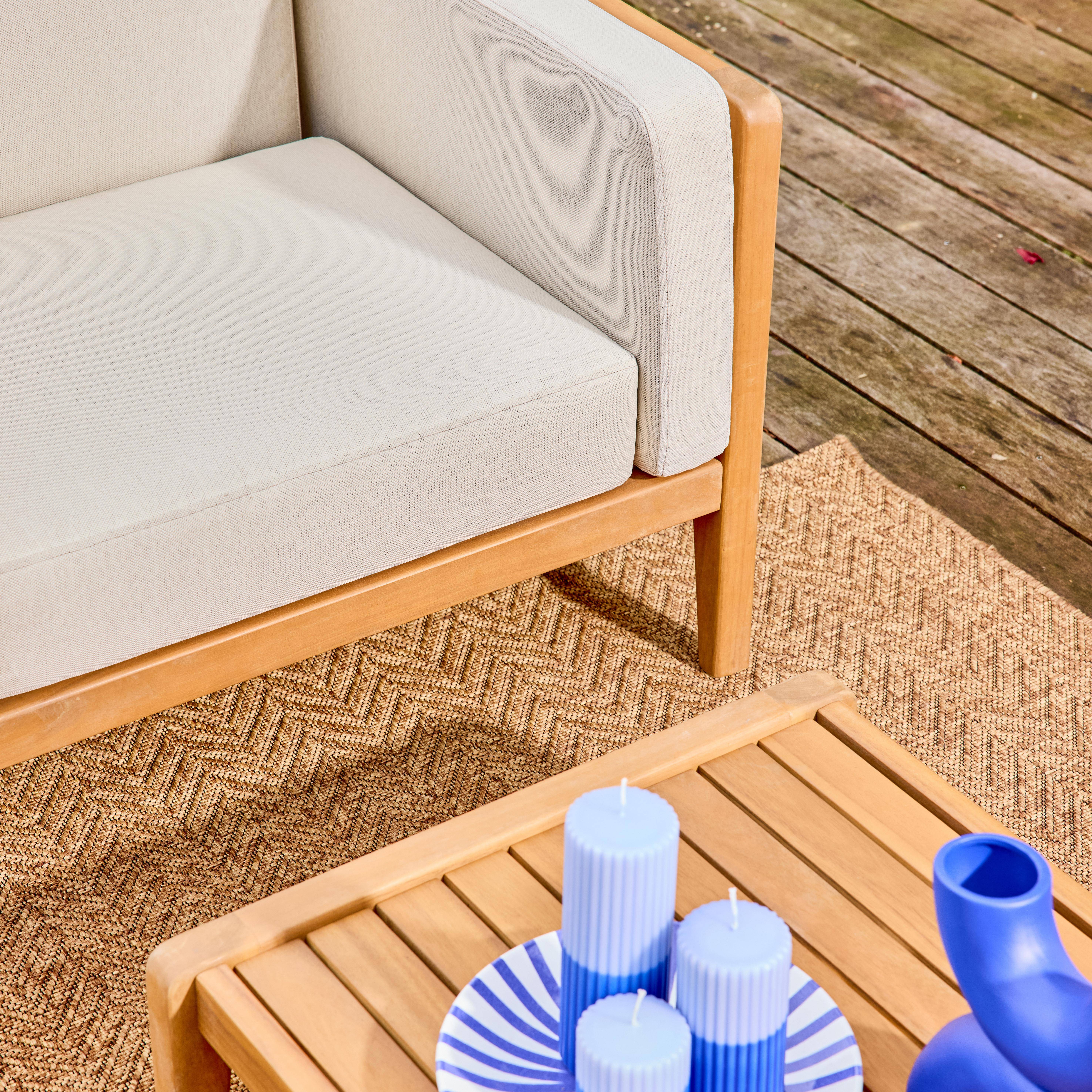 Salotto da giardino in legno di acacia, 4 posti Marrone naturale - 144x71x56 cm Photo6