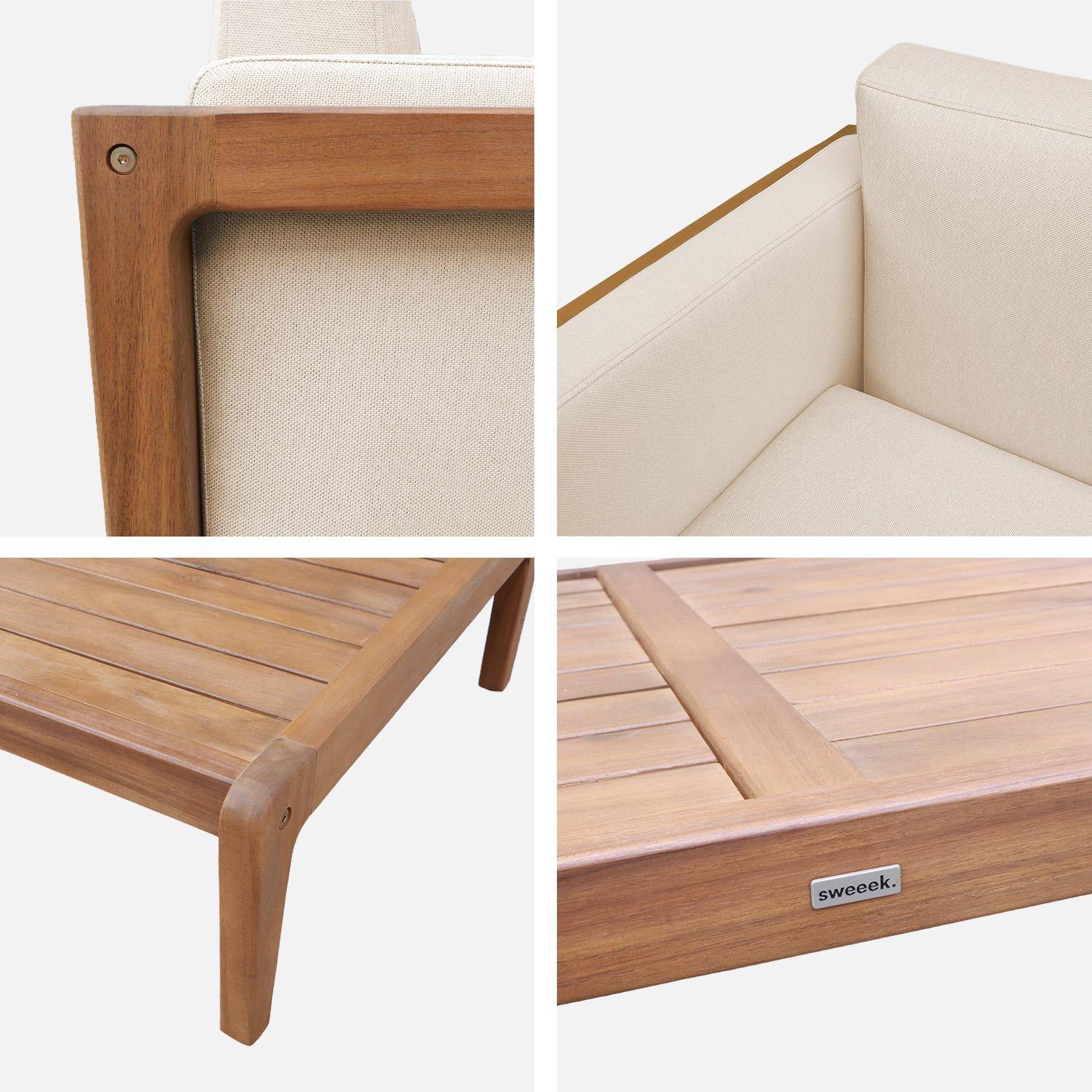 Salotto da giardino in legno di acacia, 4 posti Marrone naturale - 144x71x56 cm,sweeek,Photo10