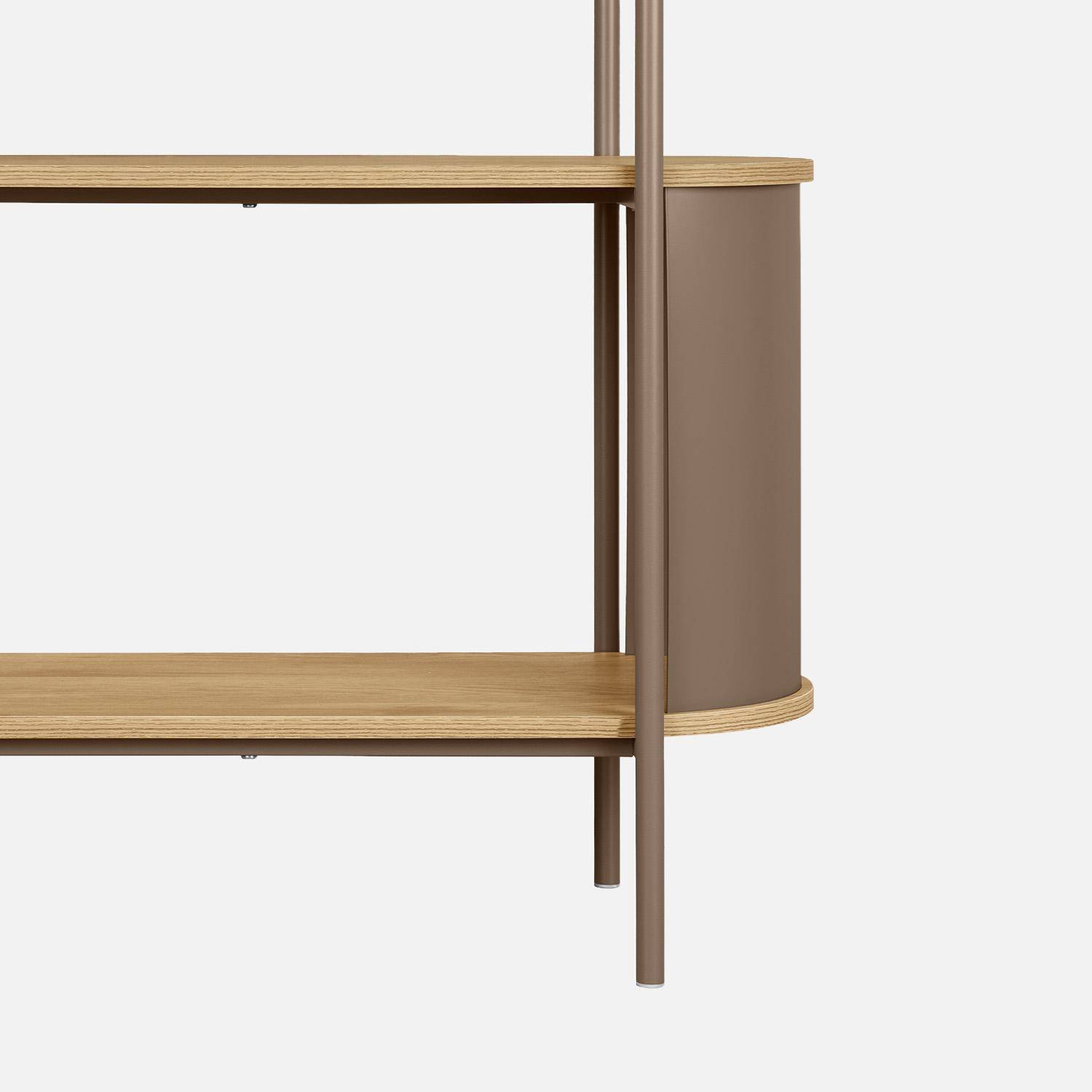 Etagère bibliothèque métal courbé et décor bois 5 niveaux marron - Molto Photo4