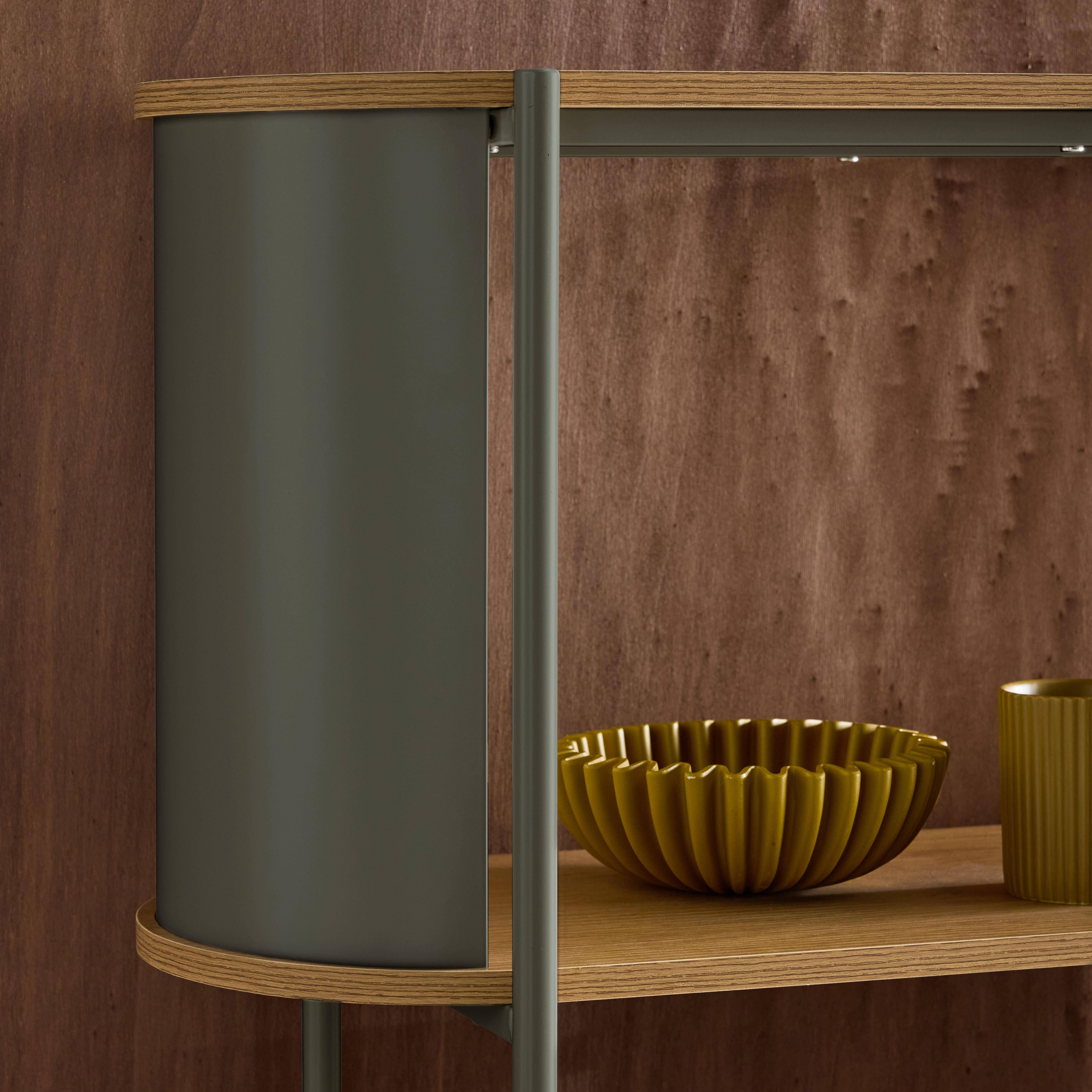 Regał biblioteczny w kolorze drewna z giętego metalu, 5 poziomów zielony - Molto Photo4