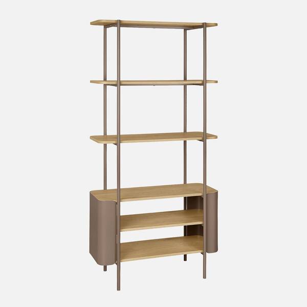 Noorlicht Dex boekenkast met ribbelfront melamine eiken 100x40x160cm kopen Noorlicht Dex boekenkast met ribbelfront melamine eiken 100x40x160cm kopen