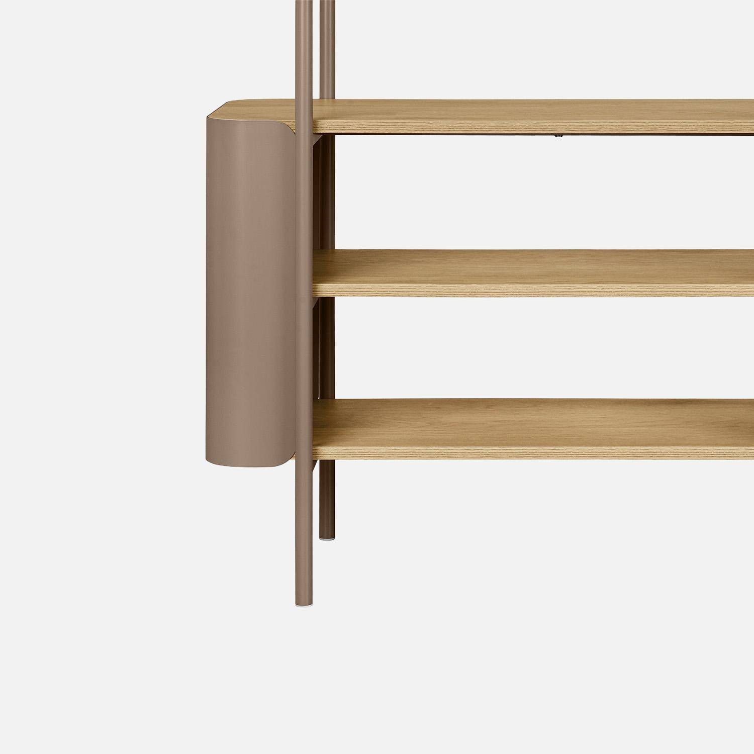 Etagère bibliothèque métal courbé et décor bois 6 niveaux marron - Molto Photo4